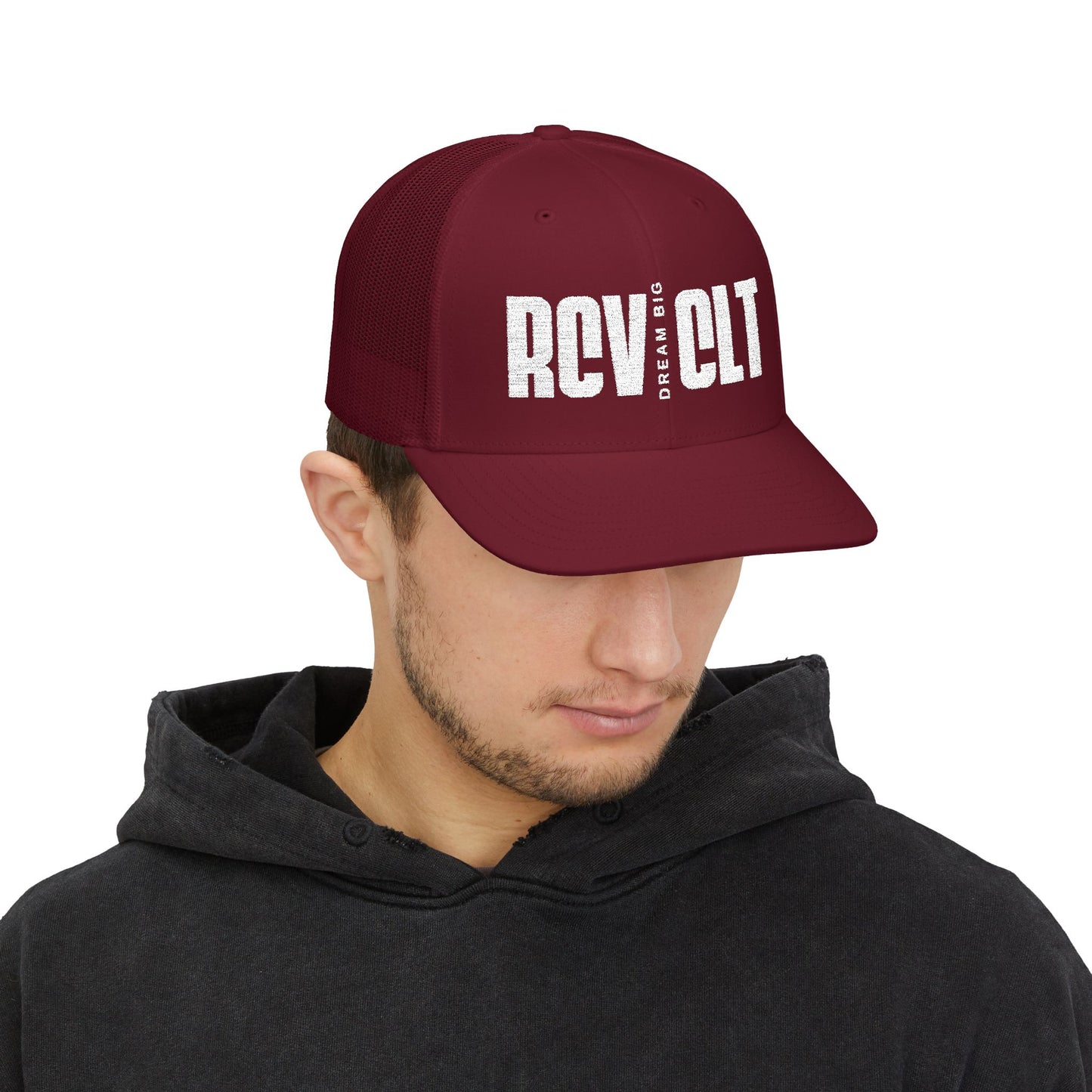 RCV CLT Dream Big Snapback Trucker Cap - Stylish Embroidered Hat for Casual Wear