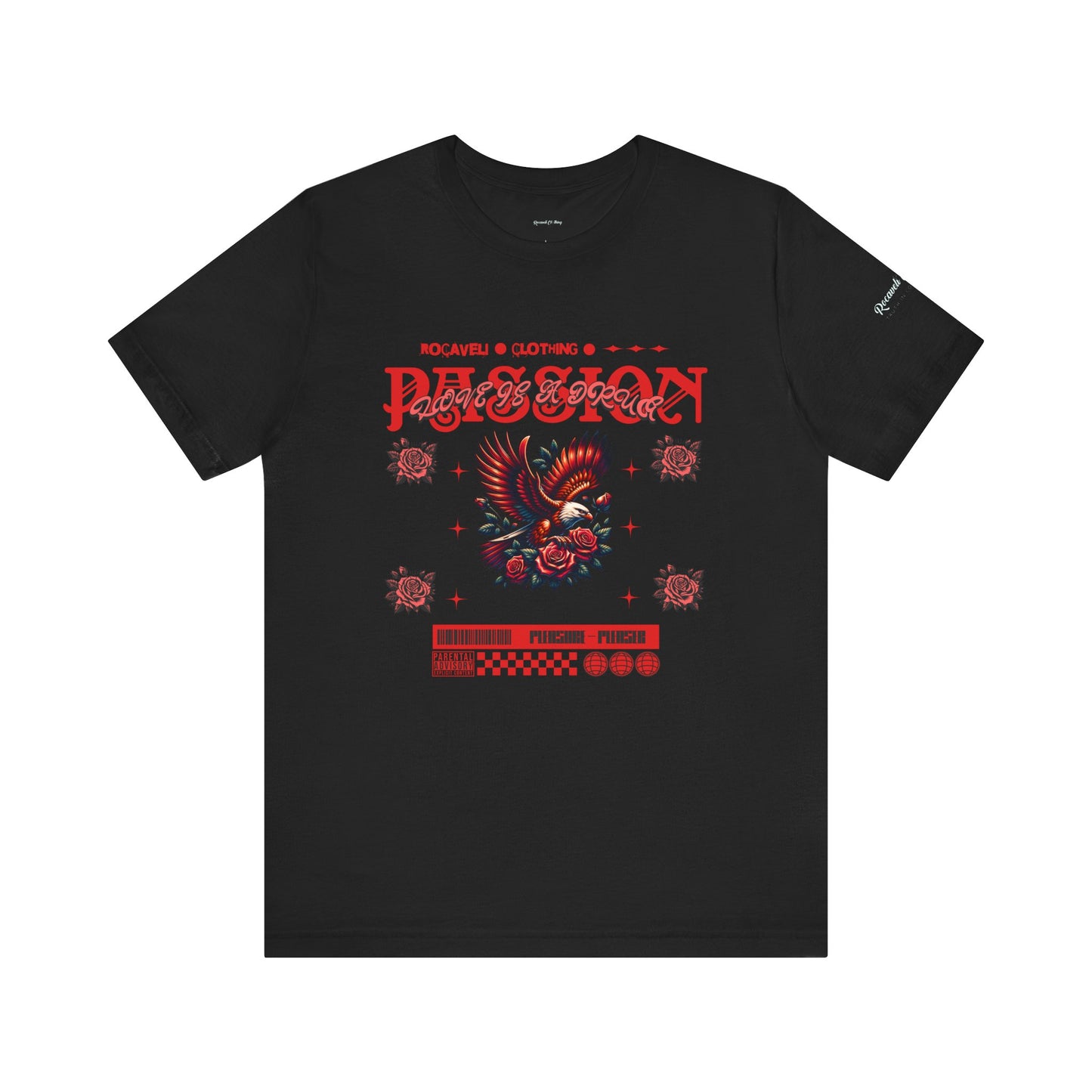 Unisex Passion Graphic Tee - Vintage-Inspired Eagle & Roses Design