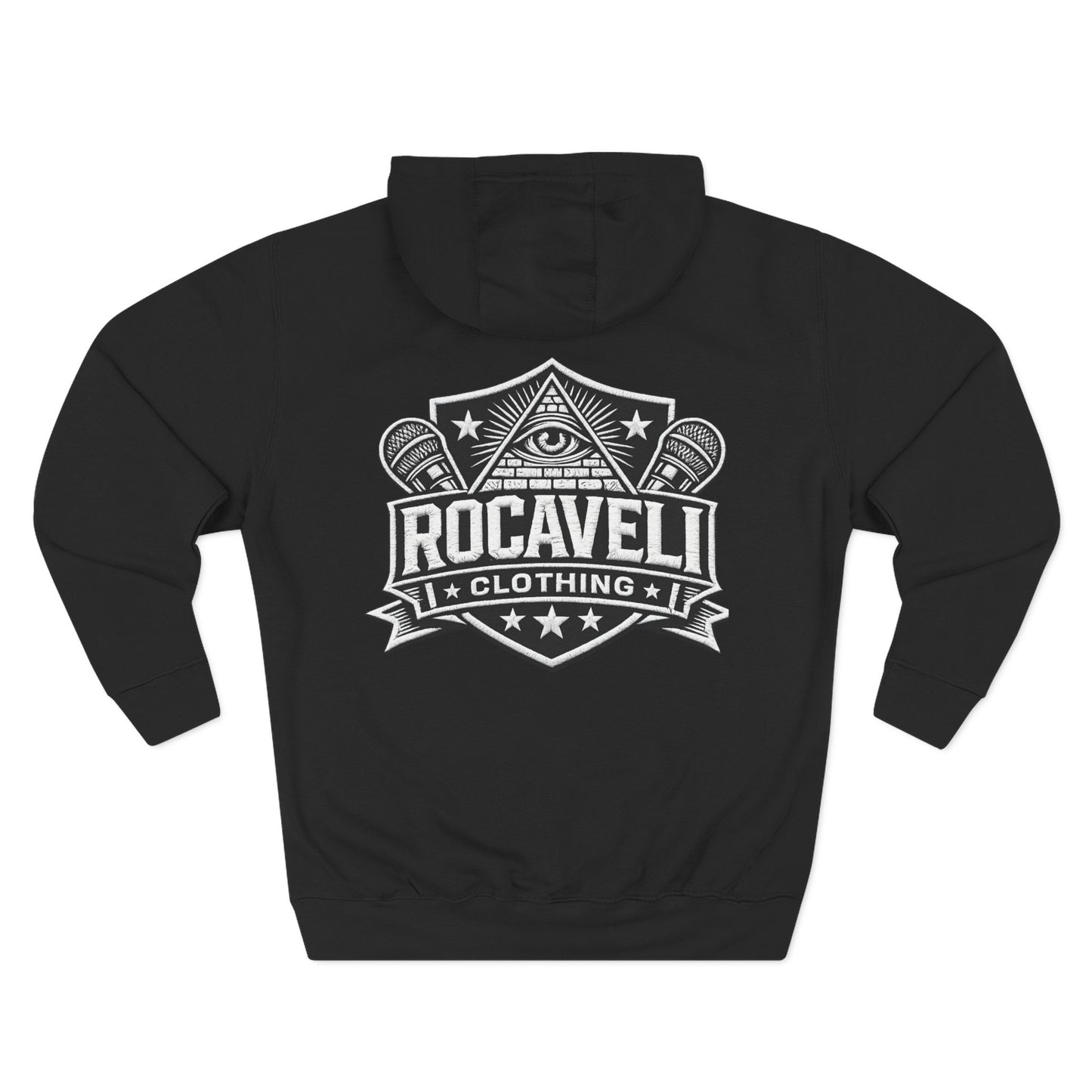 Rocaveli Logo Hoodie — Vintage Shield Streetwear Fleece Pullover