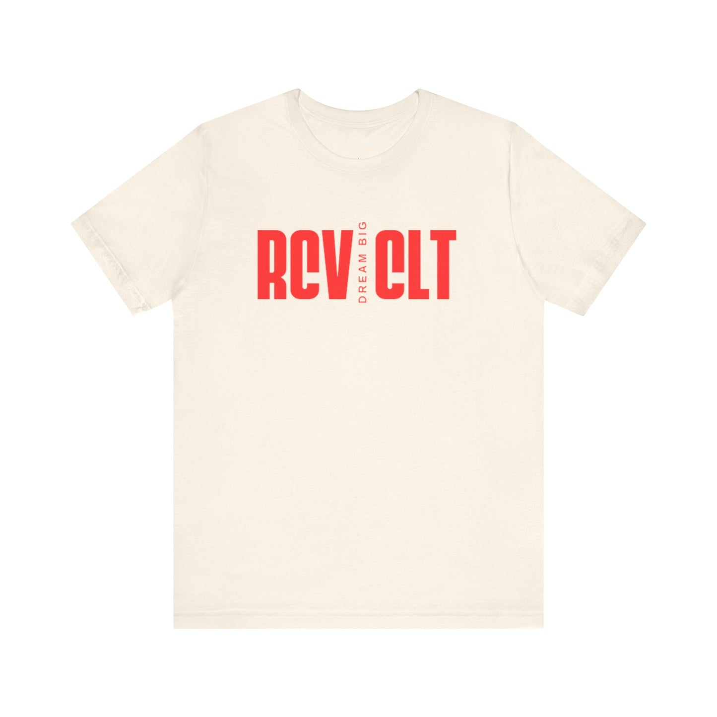 Bold Graphic Tee with 'RCV CLT' Design, Unisex Short Sleeve Shirt, Casual Wear, Gifts for Him/Her, Fashionable Streetwear