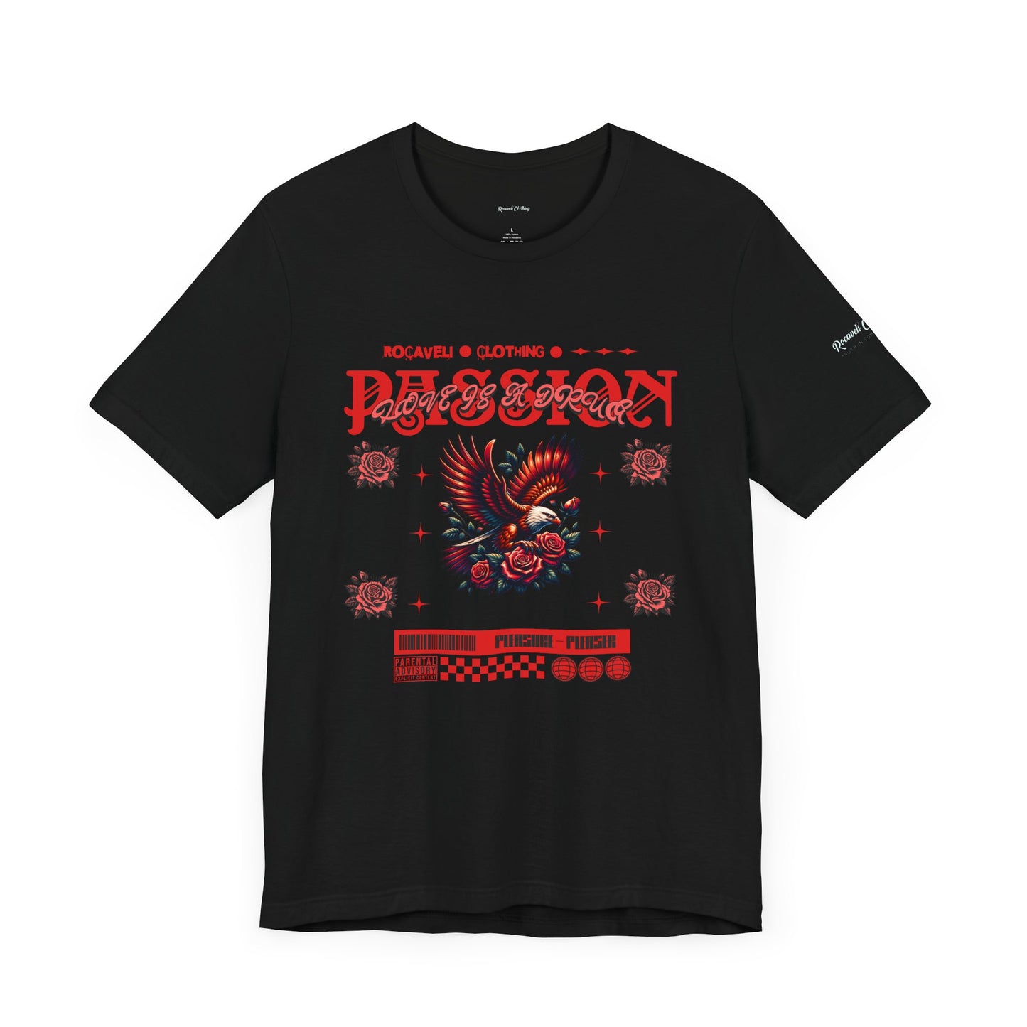 Unisex Passion Graphic Tee - Vintage-Inspired Eagle & Roses Design