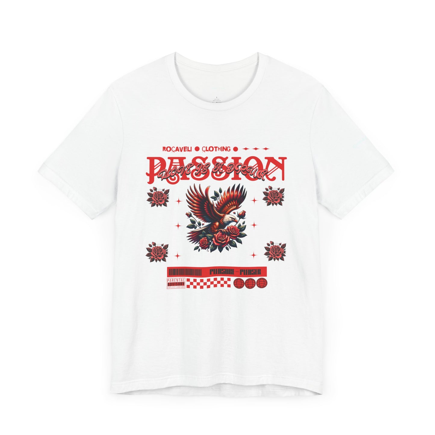 Unisex Passion Graphic Tee - Vintage-Inspired Eagle & Roses Design