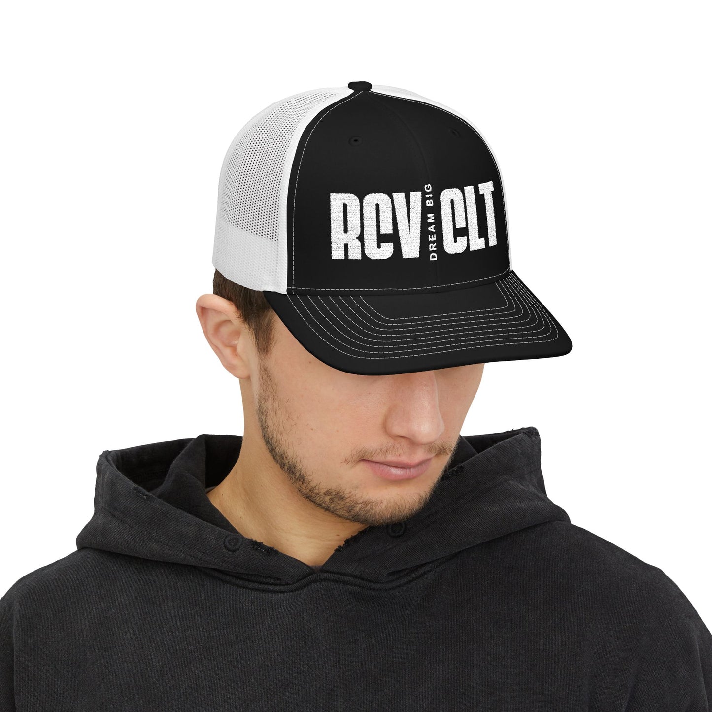 RCV CLT Dream Big Snapback Trucker Cap - Stylish Embroidered Hat for Casual Wear