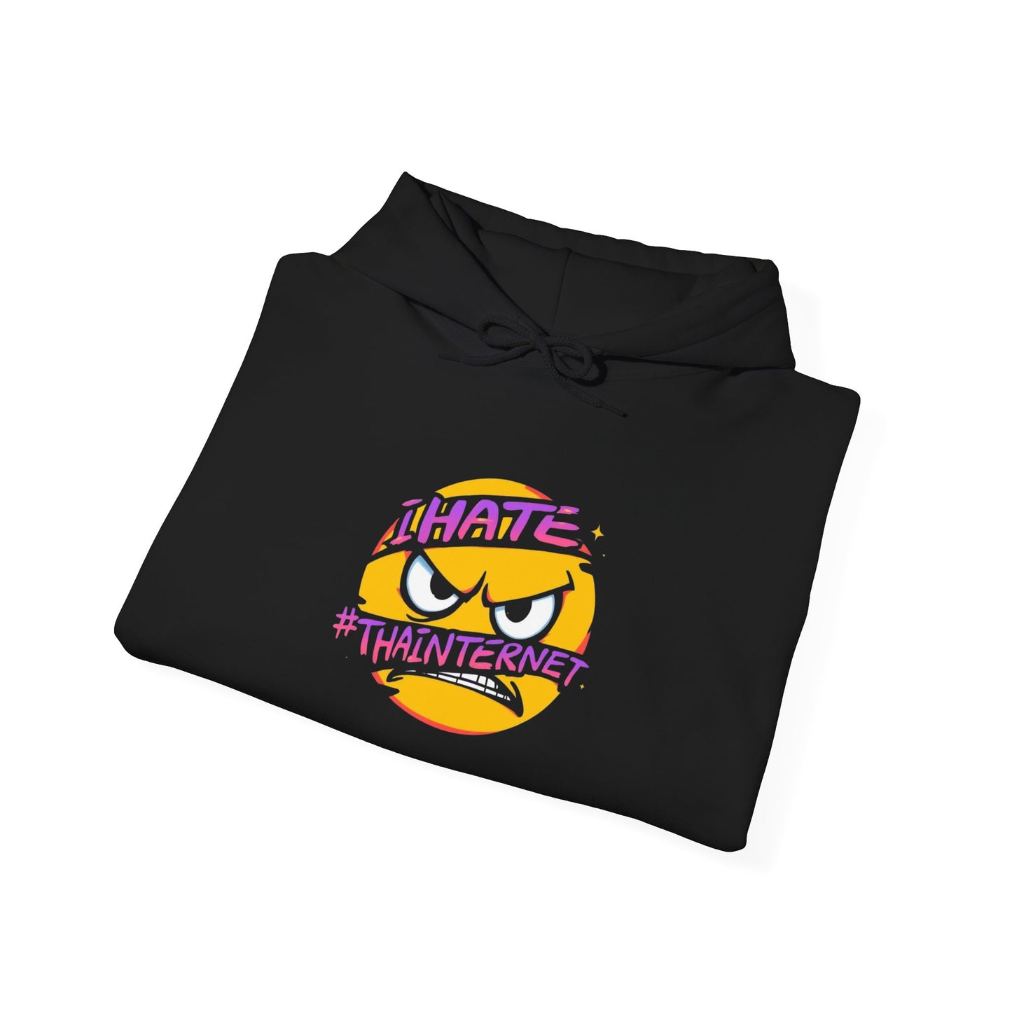 ROCAVELI CLOTHING — 'I Hate The Internet' Retro Sun Logo Hooded Sweatshirt