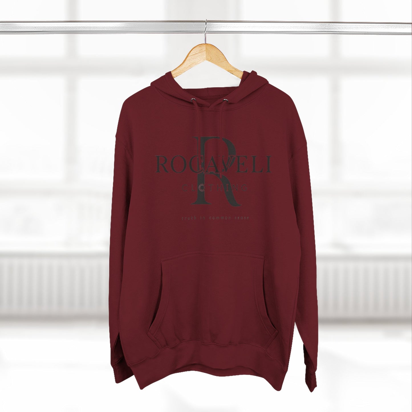 premium Rocaveli Logo Hoodie — Minimal Luxury Fleece Hoodie