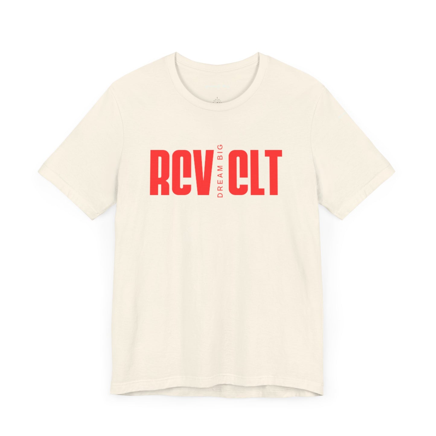 Bold Graphic Tee with 'RCV CLT' Design, Unisex Short Sleeve Shirt, Casual Wear, Gifts for Him/Her, Fashionable Streetwear