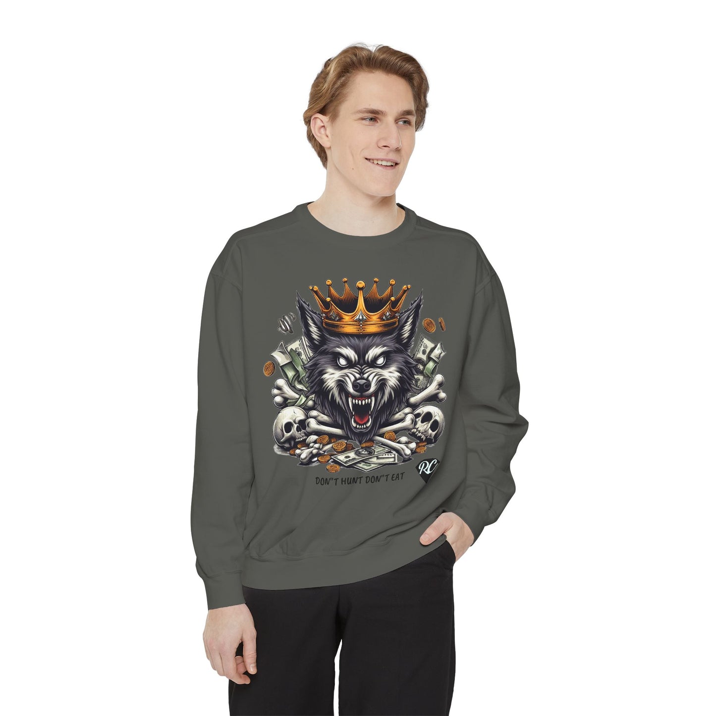 Unisex Garment-Dyed Sweatshirt ROCAVELI WOLF EDITION
