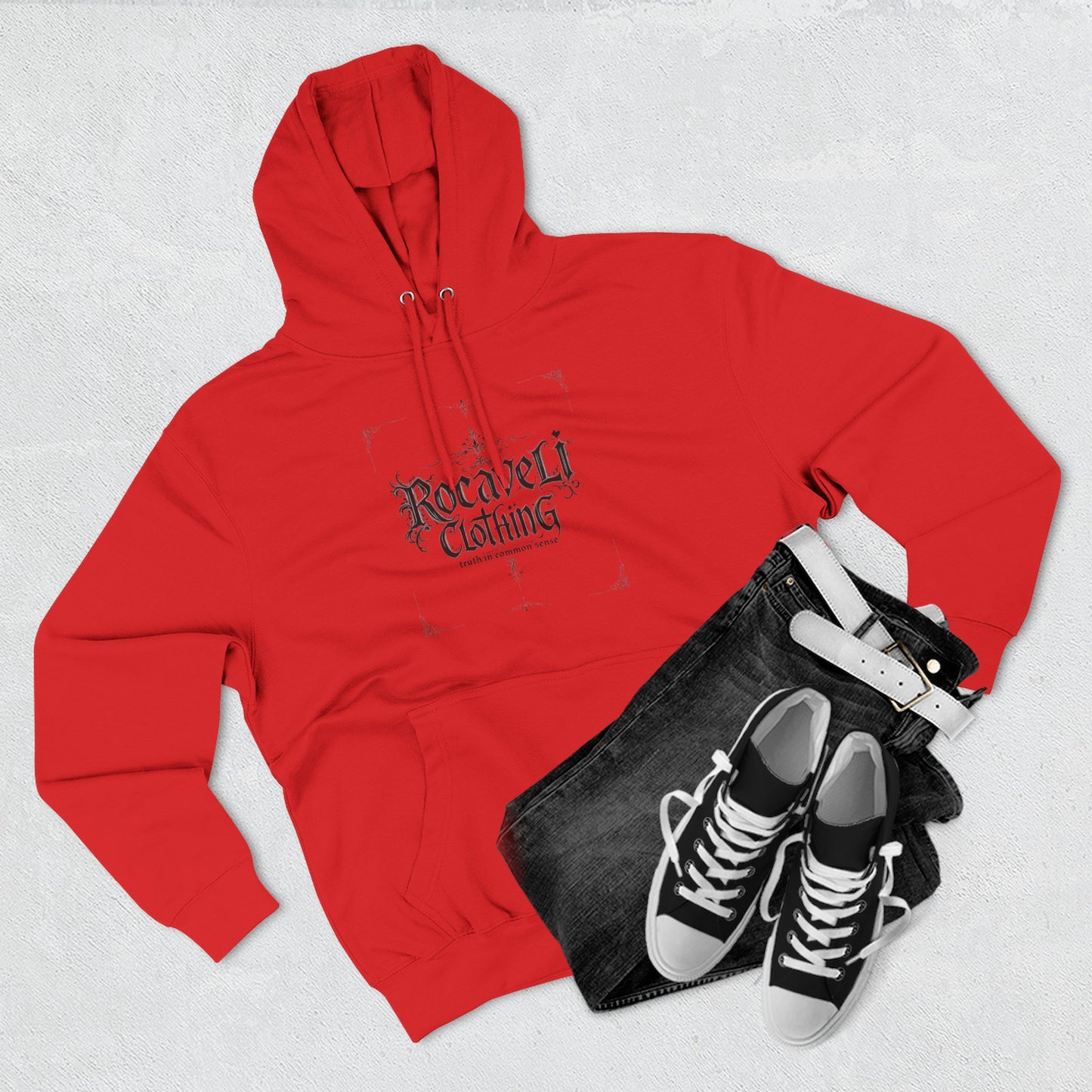 ROCAVELI CLOTHING Hoodie - "New Year New Goals, Same Grind" Graphic Fleece Hoodie