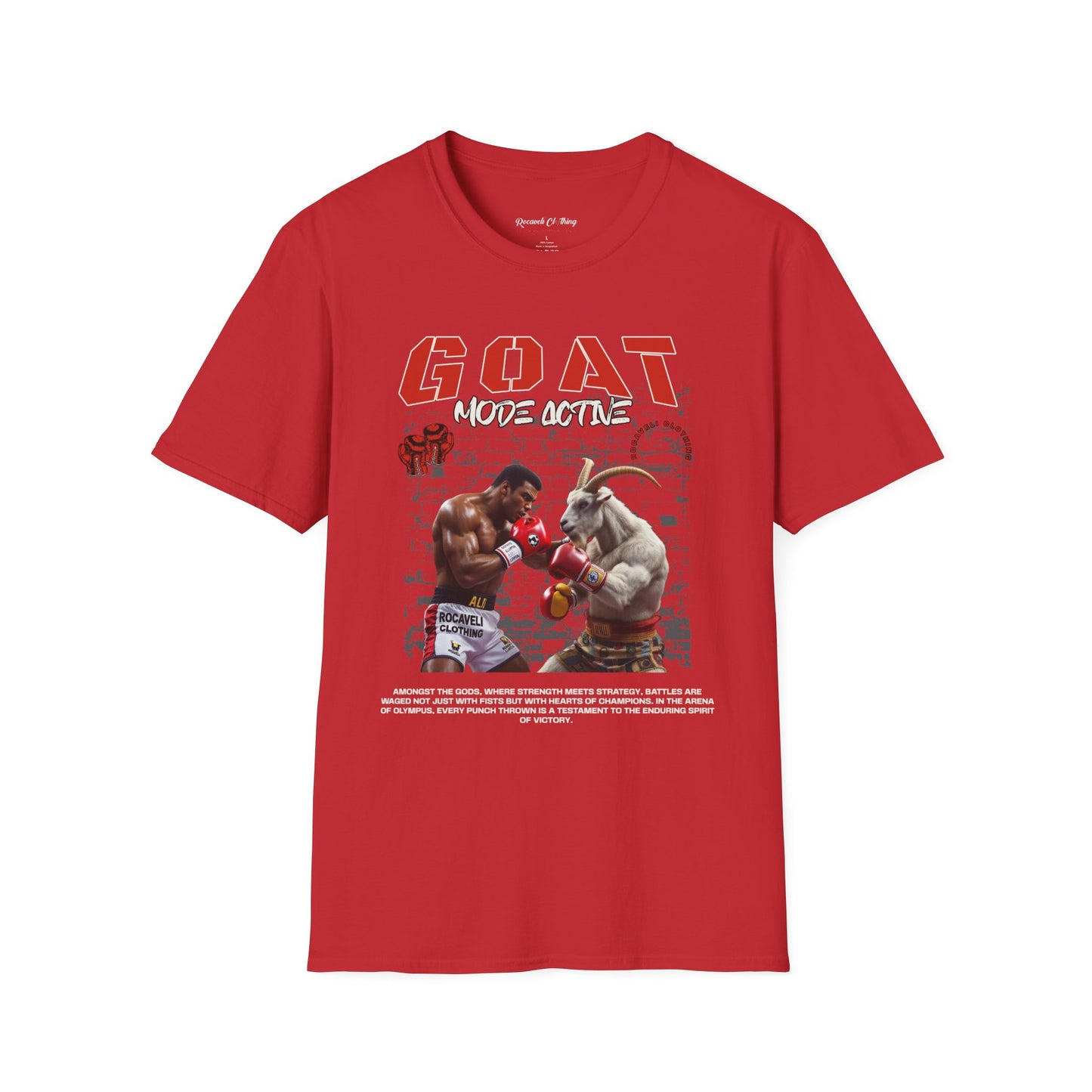 ROCAVELI CLOTHING GOAT Boxing T-Shirt — 'GOAT Mode Action' Graphic Tee