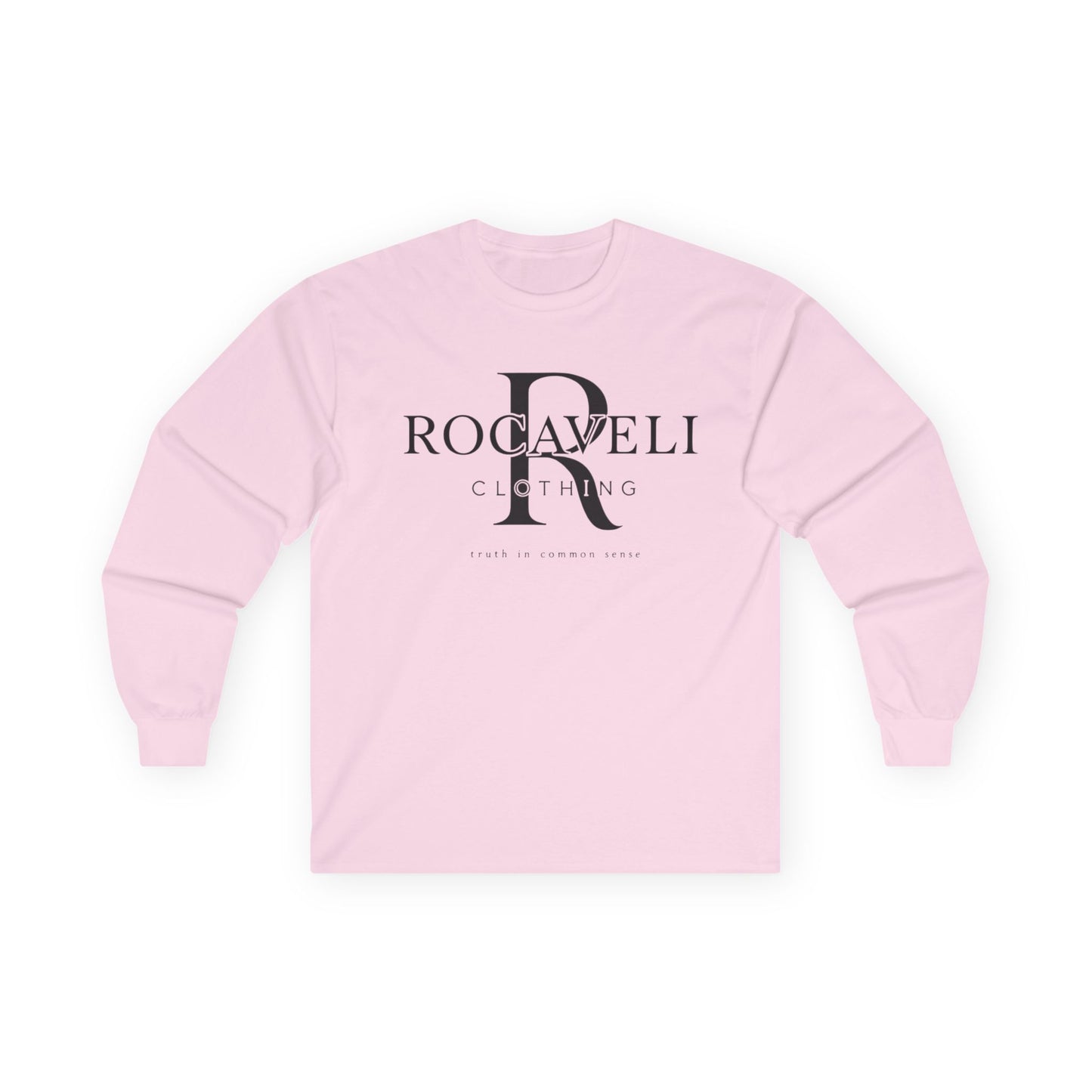 Rocaveli Monogram Long Sleeve Tee — Minimal Luxury Logo Shirt