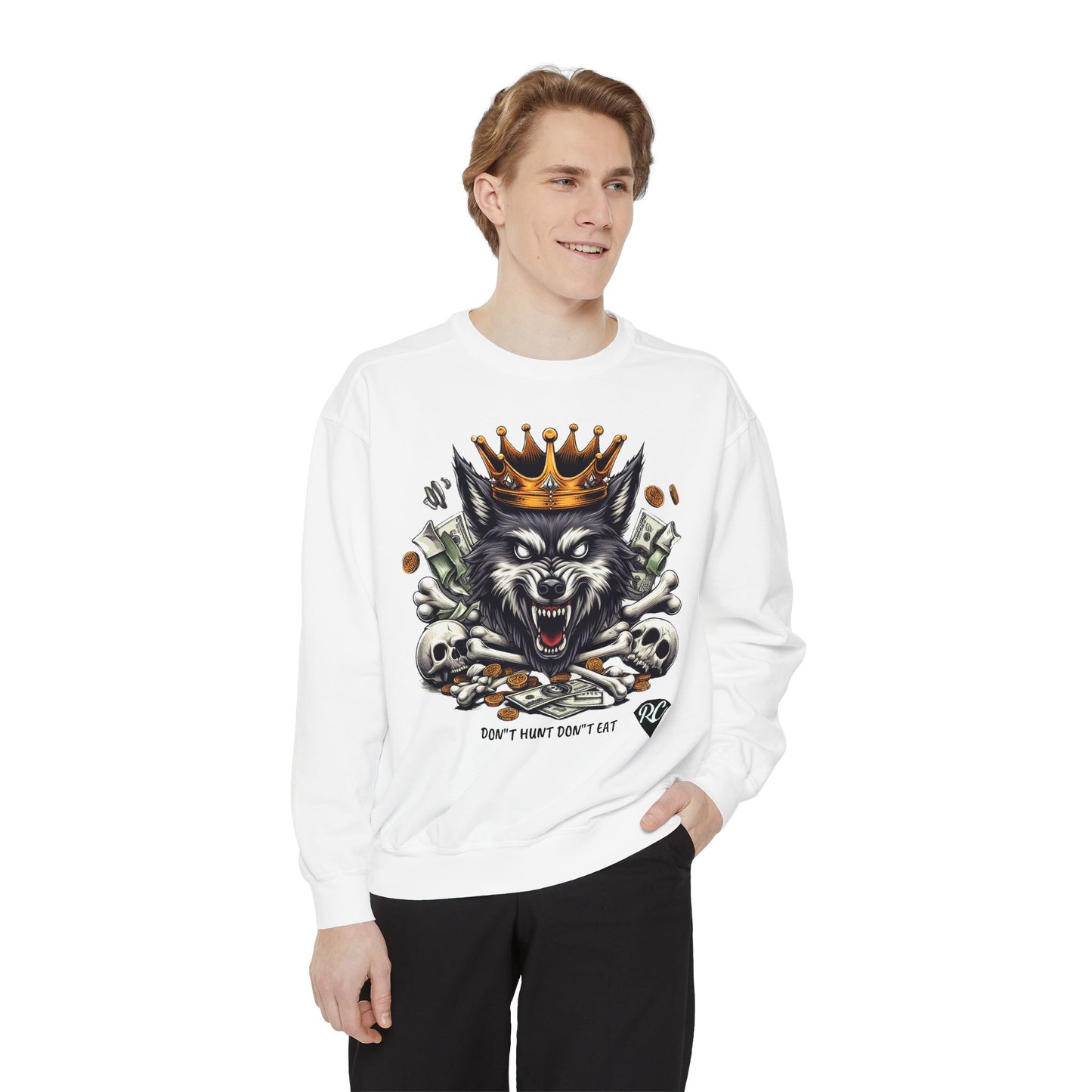 Unisex Garment-Dyed Sweatshirt ROCAVELI WOLF EDITION