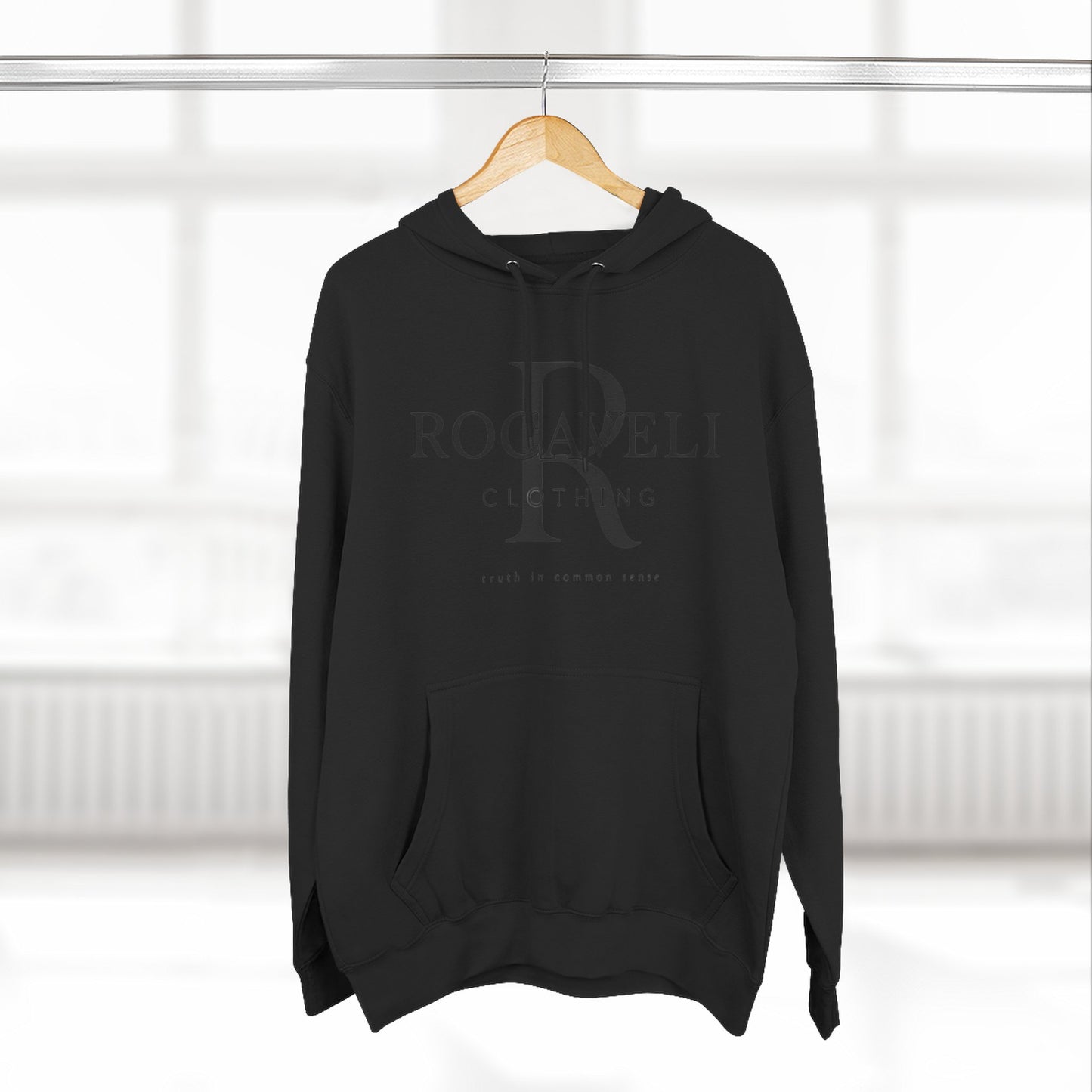 premium Rocaveli Logo Hoodie — Minimal Luxury Fleece Hoodie