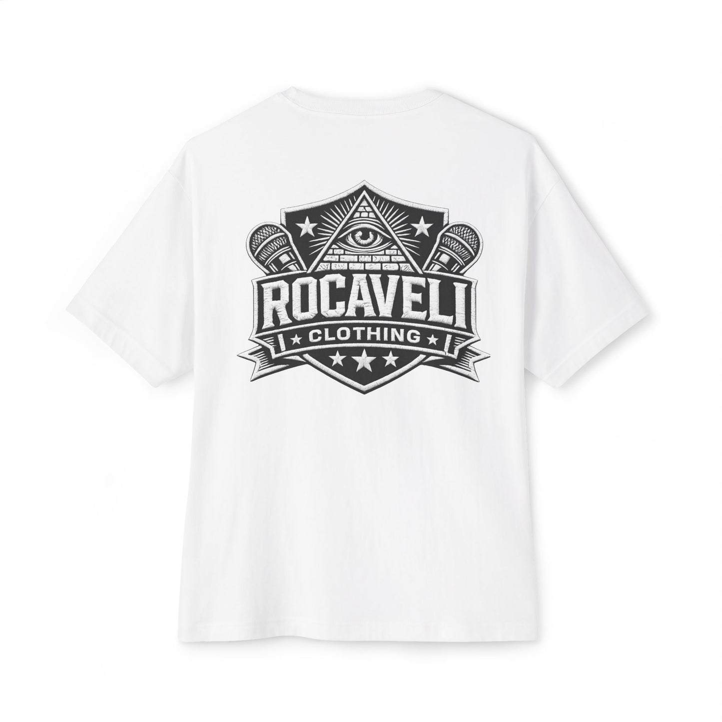 Rocaveli Logo Tee — Graphic Boxy T-Shirt with 'RCV' & Rocaveli Back Emblem