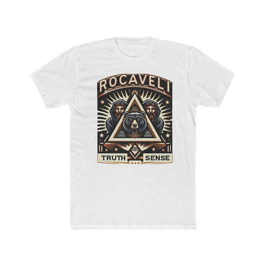 Rocaveli 'Truth & Sense' Graphic Tee — Vintage Mystic Bear Triangle Design