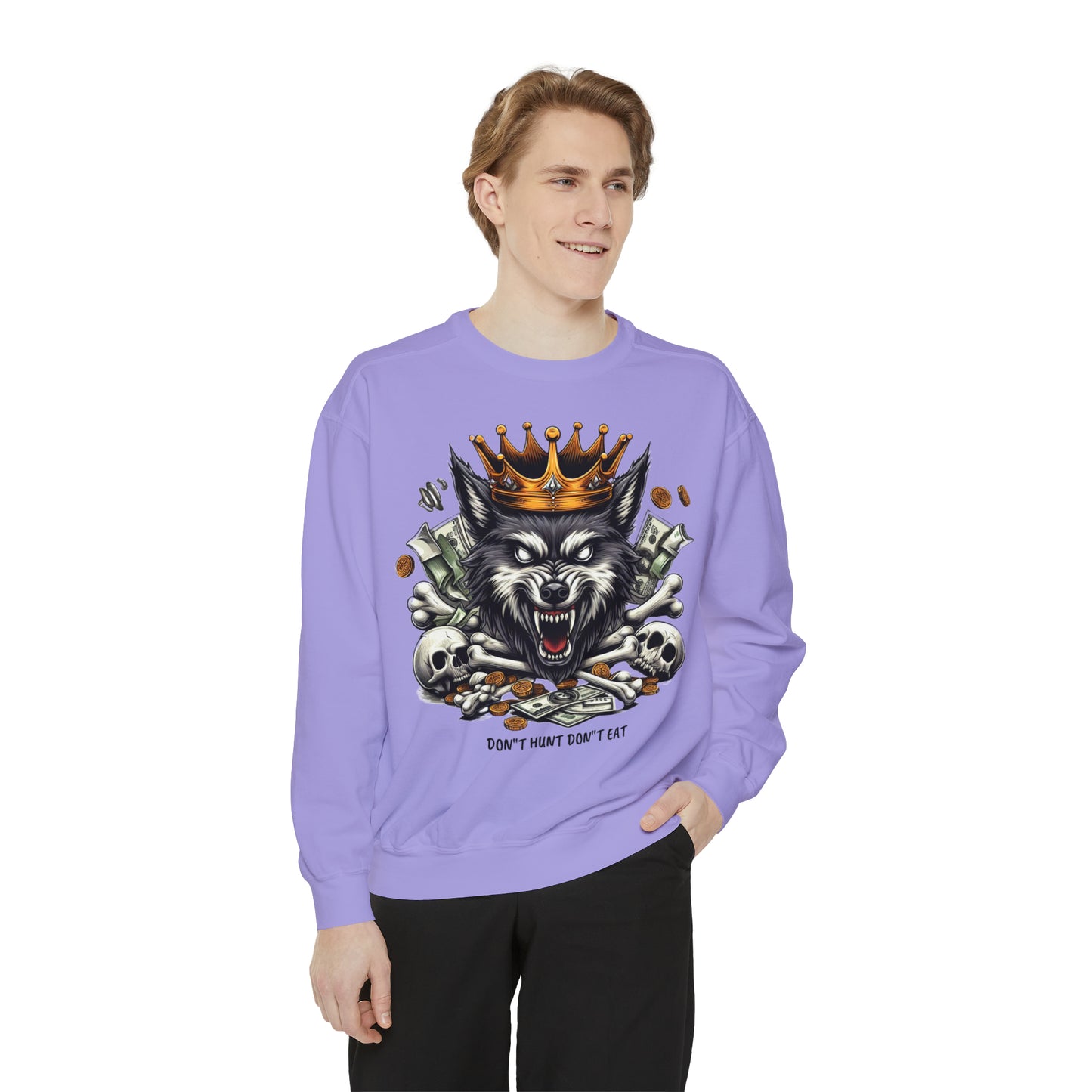 Unisex Garment-Dyed Sweatshirt ROCAVELI WOLF EDITION