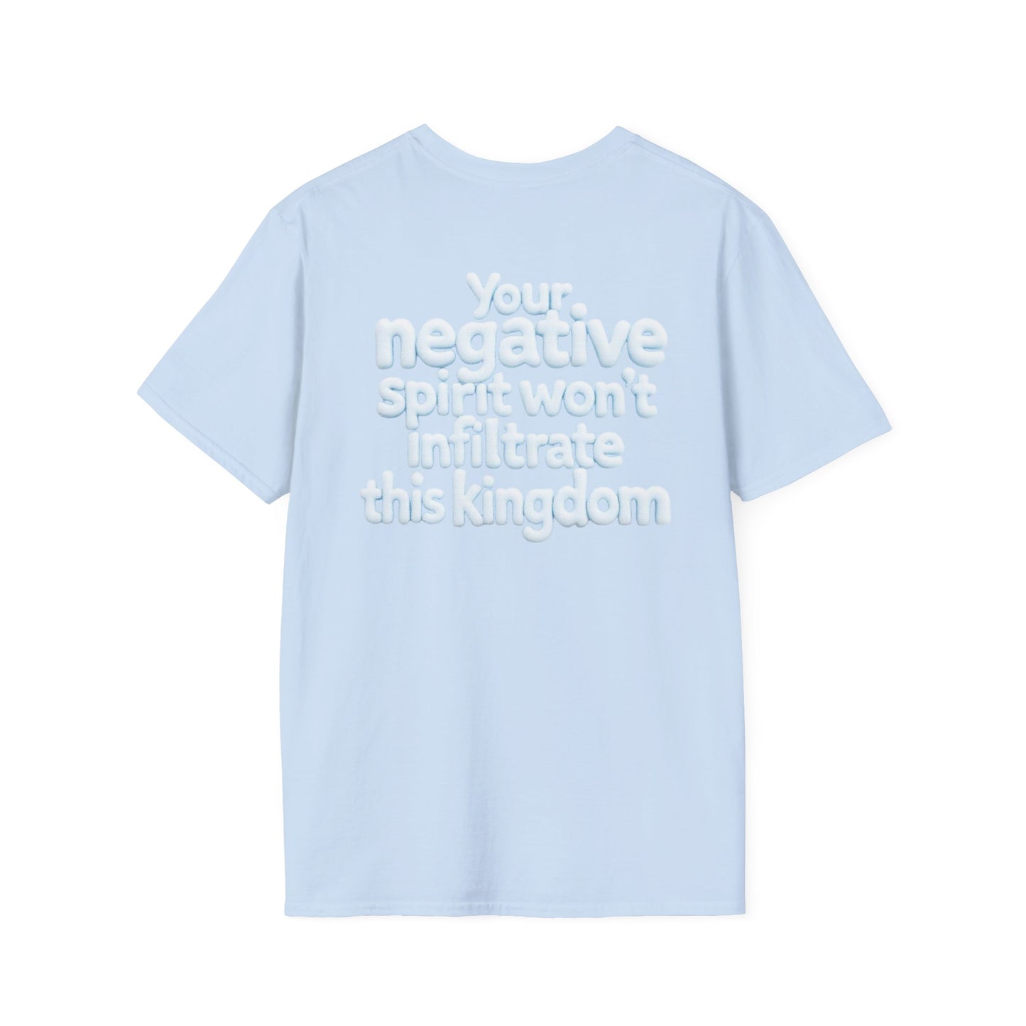 T-Shirt — Rocaveli Clothing “Truth in Common Sense” / Back: “Your negative spirit won’t infiltrate this kingdom”