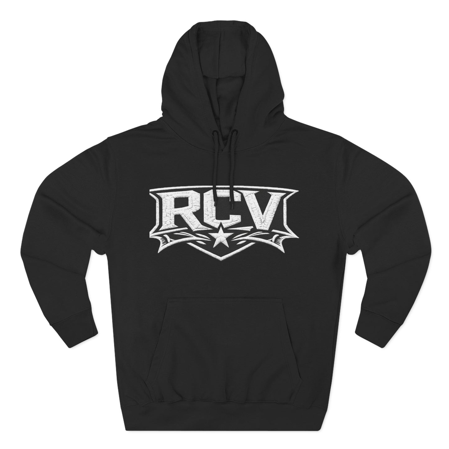 Rocaveli Logo Hoodie — Vintage Shield Streetwear Fleece Pullover