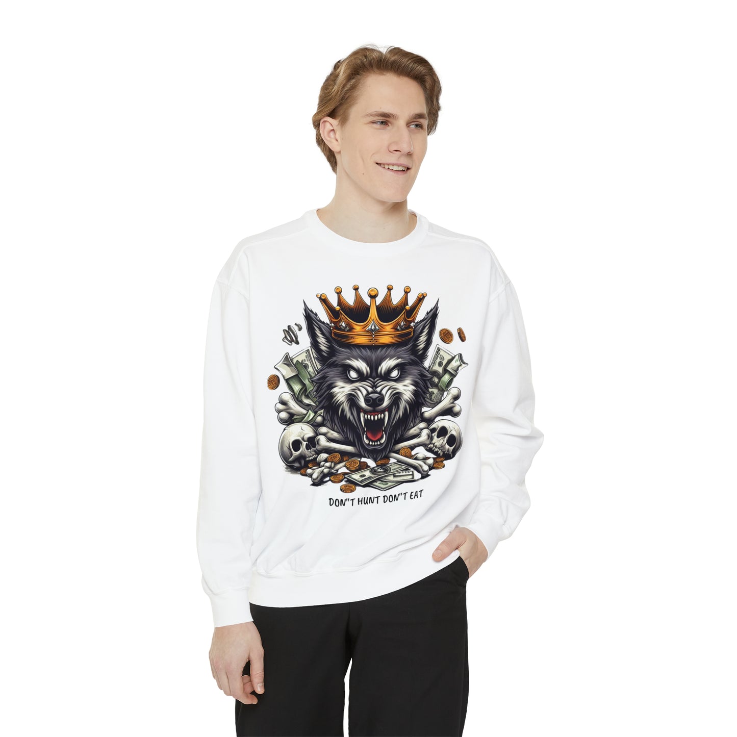 Unisex Garment-Dyed Sweatshirt ROCAVELI WOLF EDITION