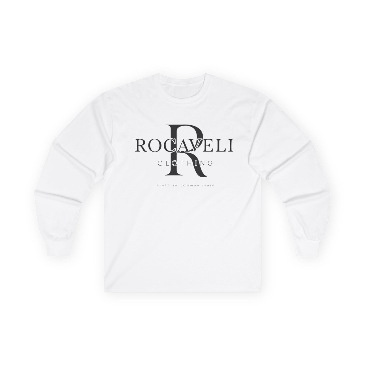 Rocaveli Monogram Long Sleeve Tee — Minimal Luxury Logo Shirt