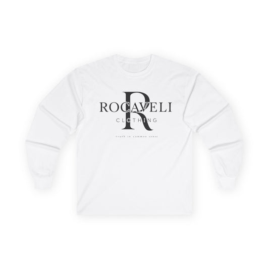 Rocaveli Monogram Long Sleeve Tee — Minimal Luxury Logo Shirt