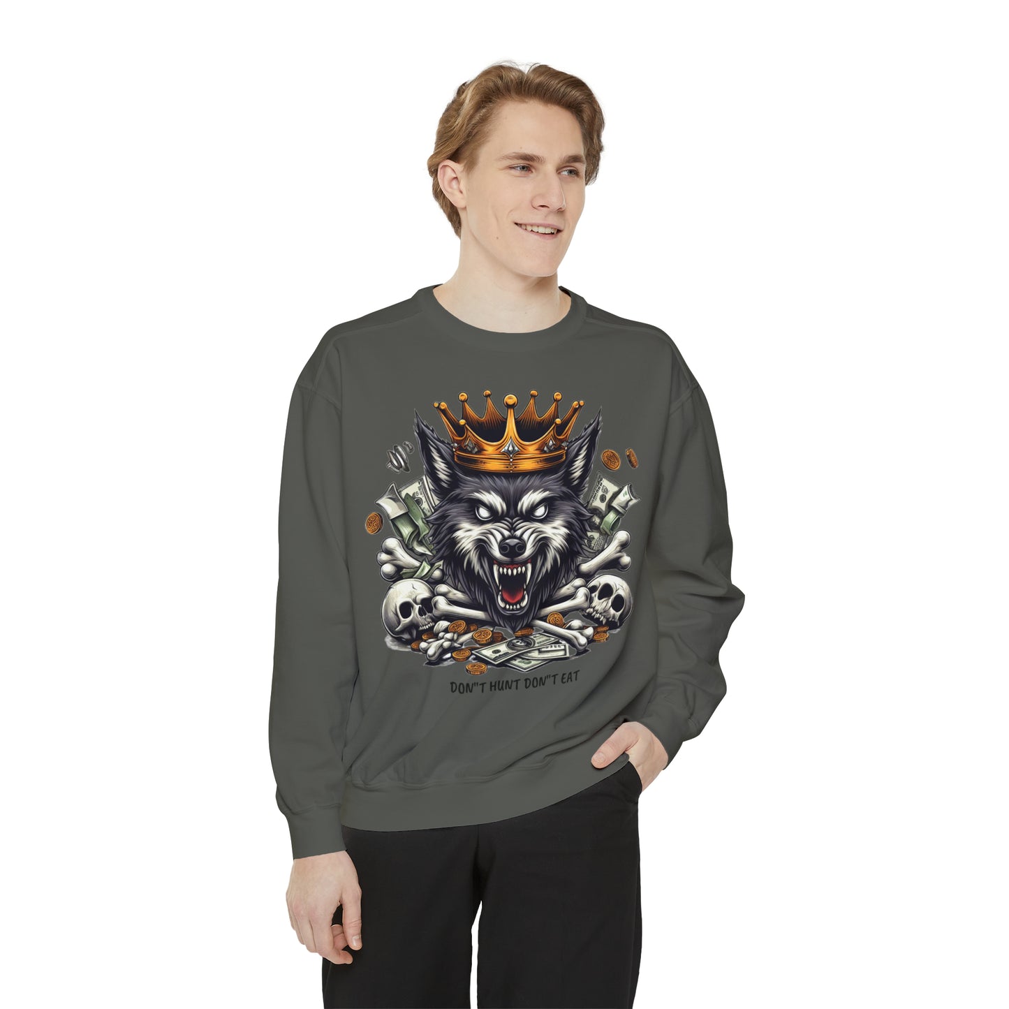 Unisex Garment-Dyed Sweatshirt ROCAVELI WOLF EDITION