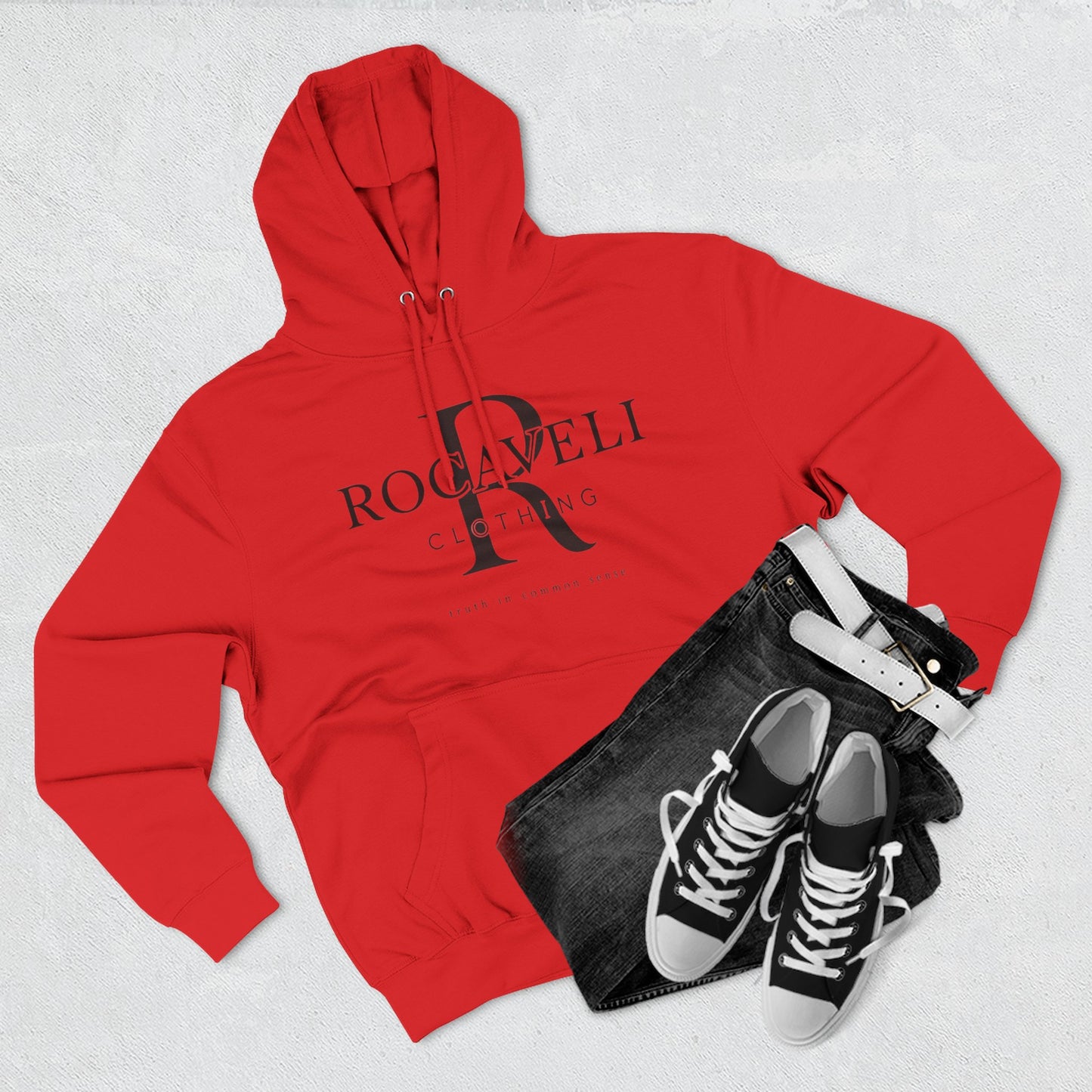 premium Rocaveli Logo Hoodie — Minimal Luxury Fleece Hoodie
