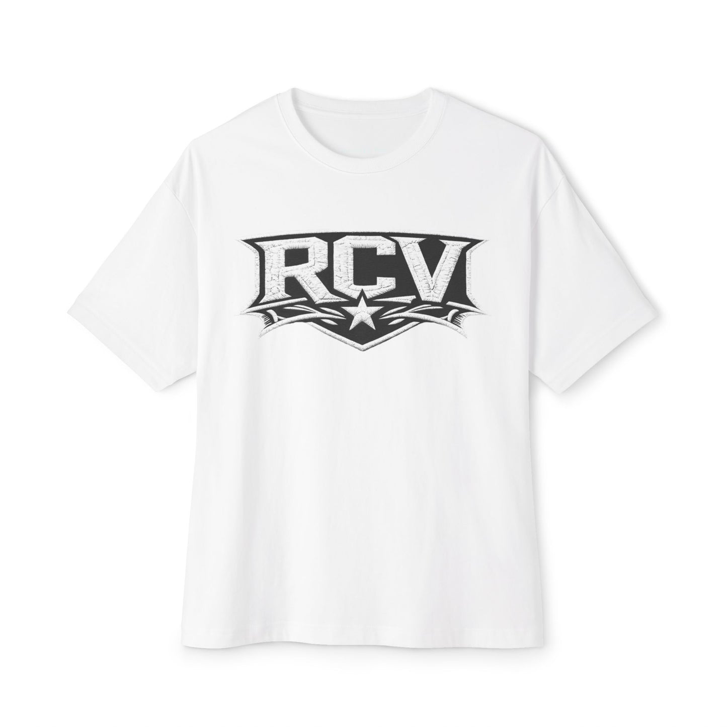 Rocaveli Logo Tee — Graphic Boxy T-Shirt with 'RCV' & Rocaveli Back Emblem