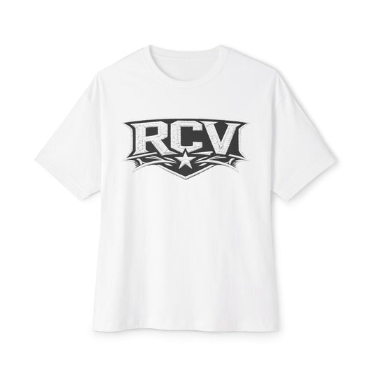 Rocaveli Logo Tee — Graphic Boxy T-Shirt with 'RCV' & Rocaveli Back Emblem