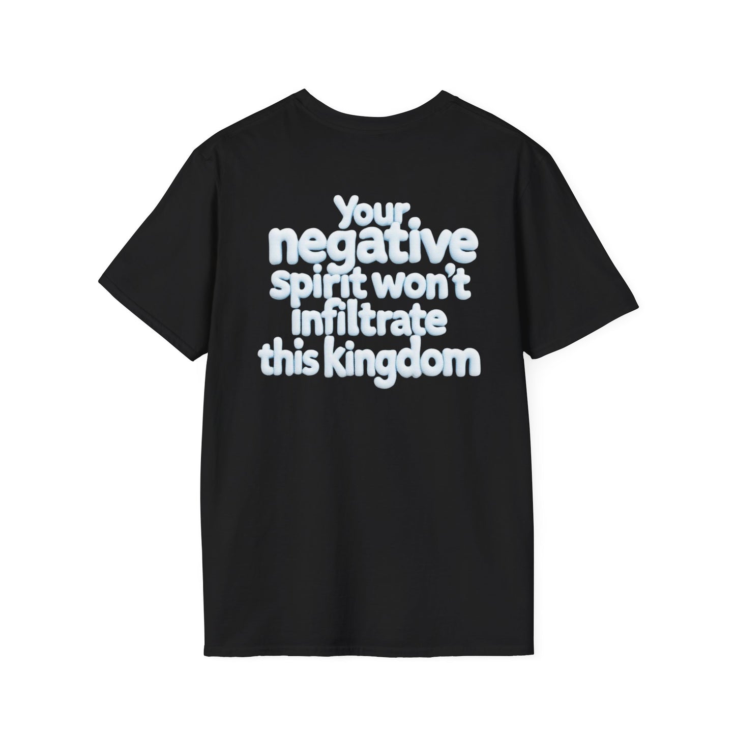 T-Shirt — Rocaveli Clothing “Truth in Common Sense” / Back: “Your negative spirit won’t infiltrate this kingdom”