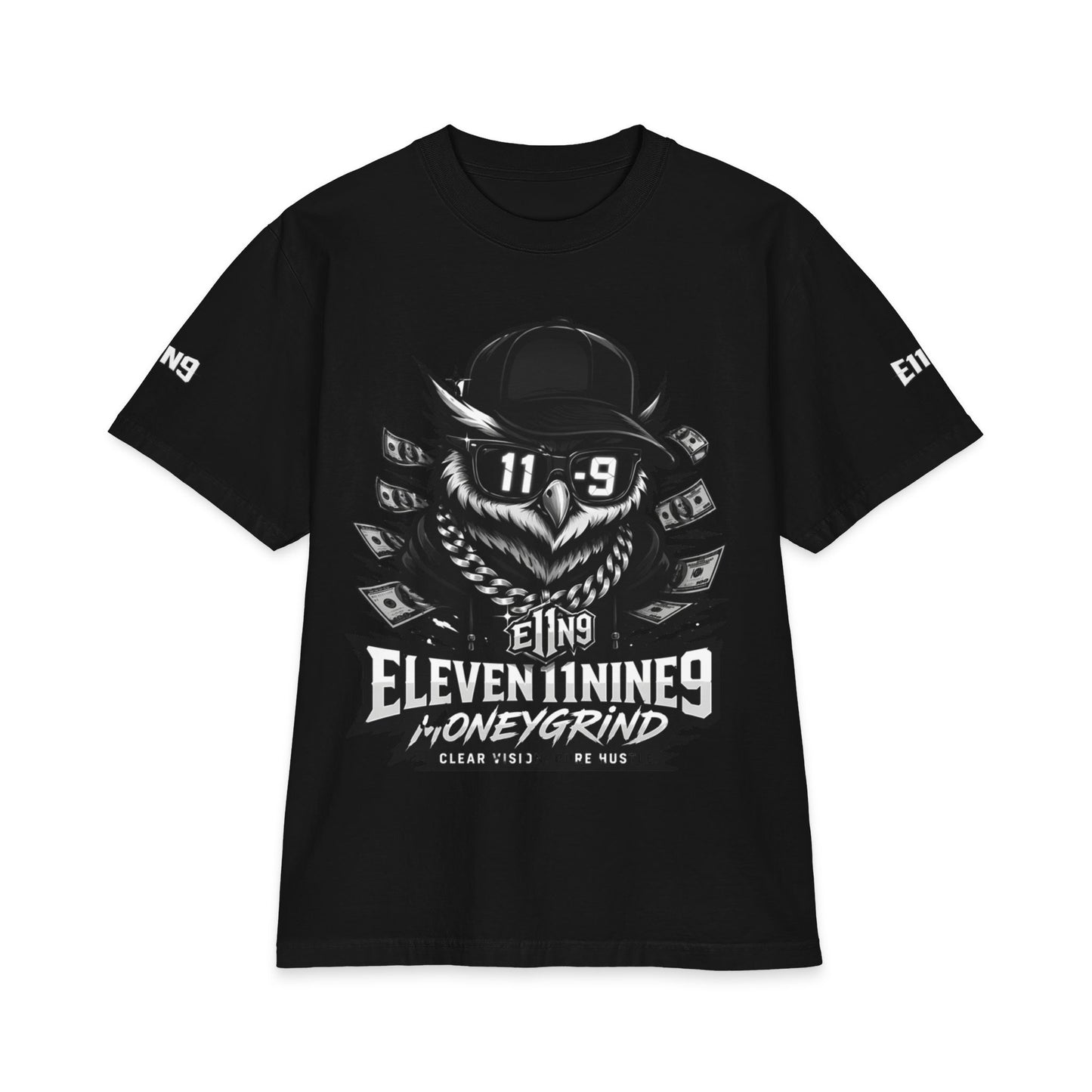 Eleven9 MoneyGrind Owl Graphic T-Shirt - Streetwear Logo Tee