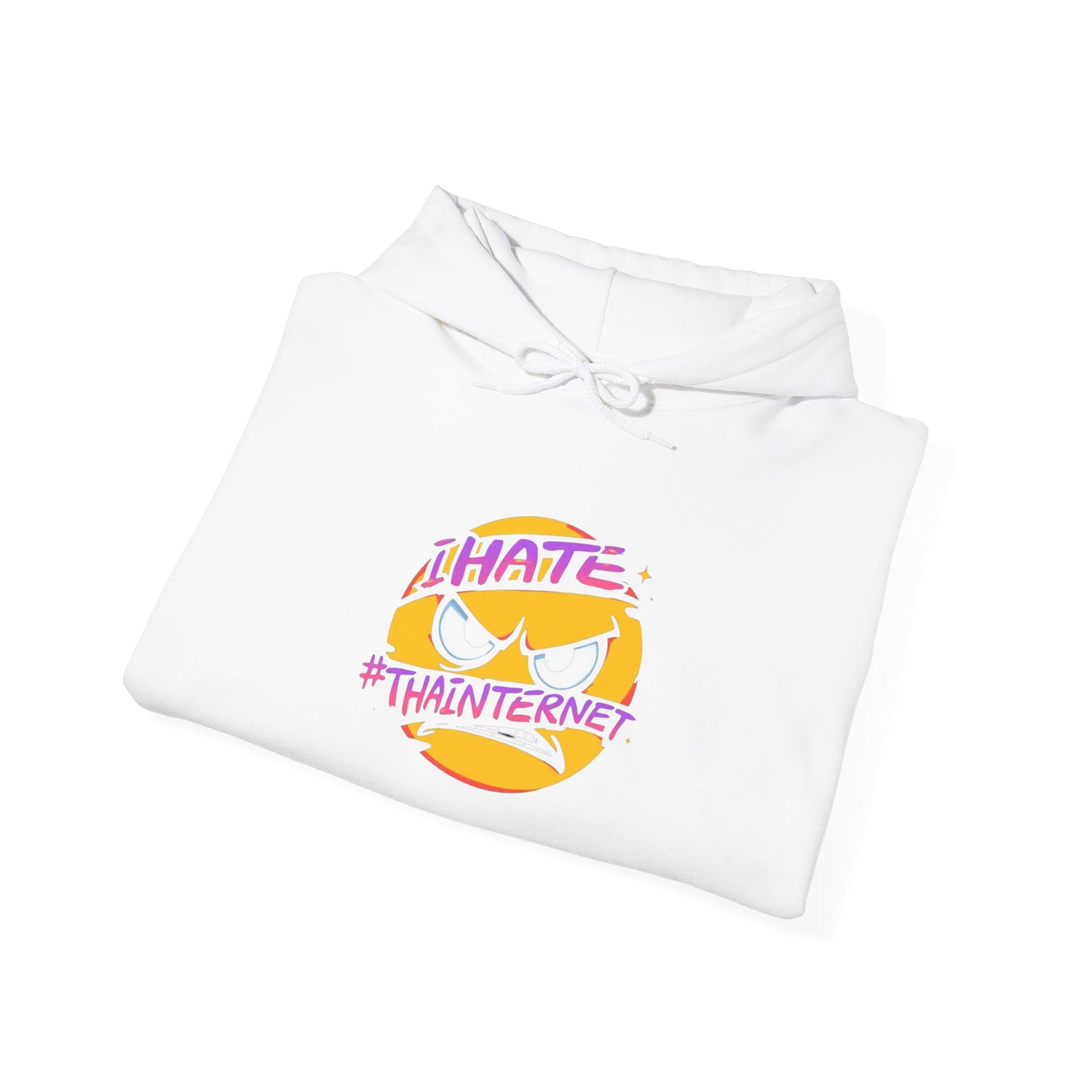 ROCAVELI CLOTHING — 'I Hate The Internet' Retro Sun Logo Hooded Sweatshirt