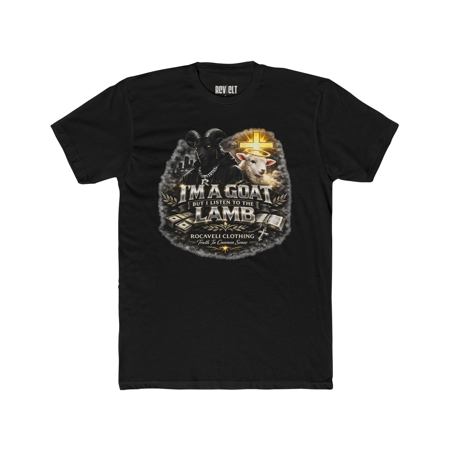 ROCAVELI CLOTHING GOAT/LAMB Unisex Cotton Crew Tee