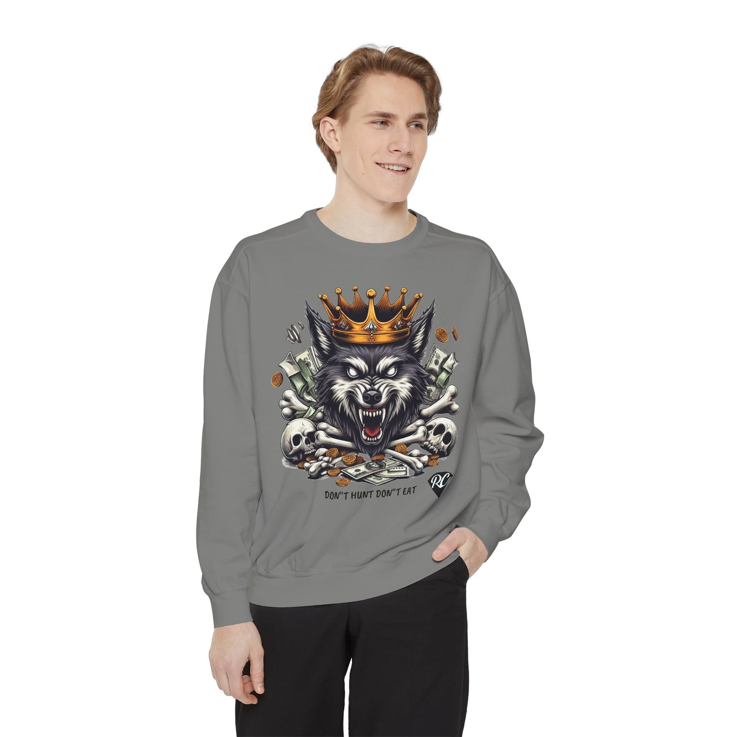 Unisex Garment-Dyed Sweatshirt ROCAVELI WOLF EDITION