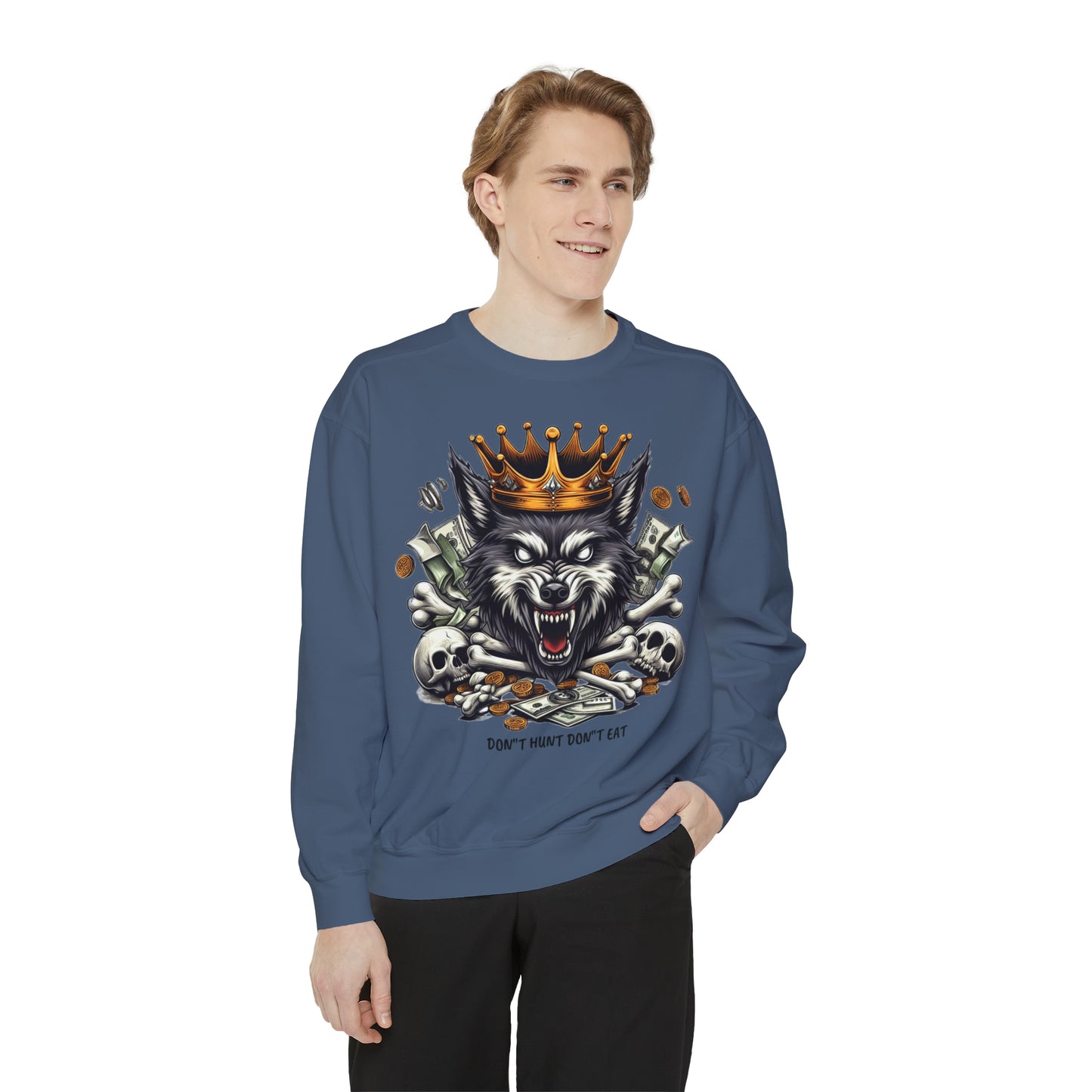 Unisex Garment-Dyed Sweatshirt ROCAVELI WOLF EDITION