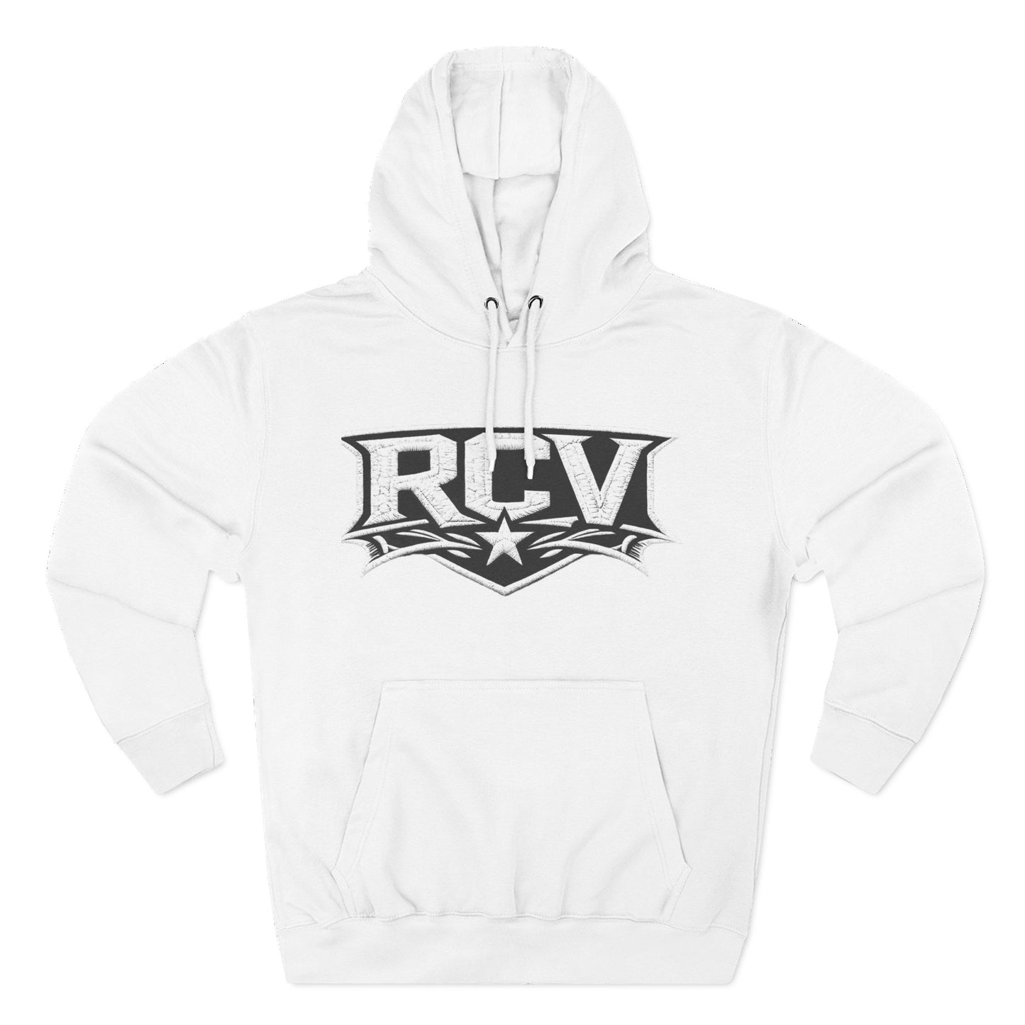 Rocaveli Logo Hoodie — Vintage Shield Streetwear Fleece Pullover
