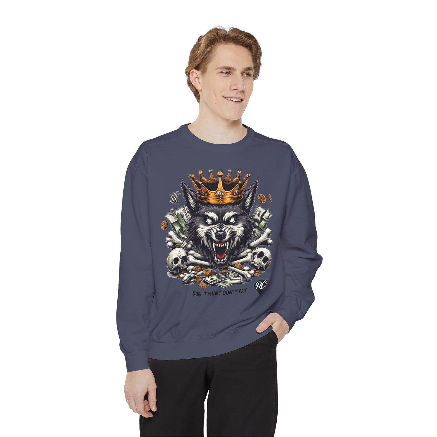 Unisex Garment-Dyed Sweatshirt ROCAVELI WOLF EDITION