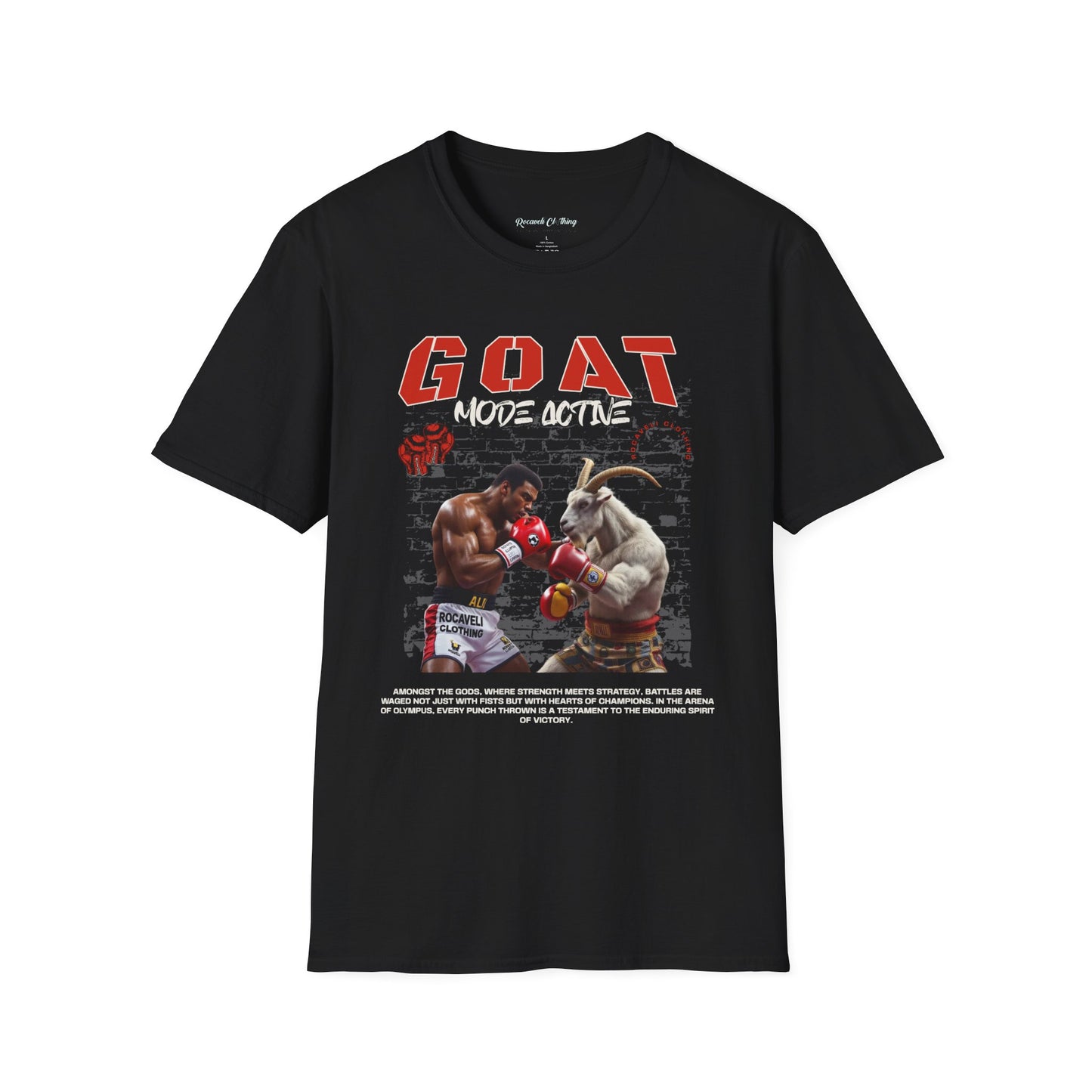 ROCAVELI CLOTHING GOAT Boxing T-Shirt — 'GOAT Mode Action' Graphic Tee