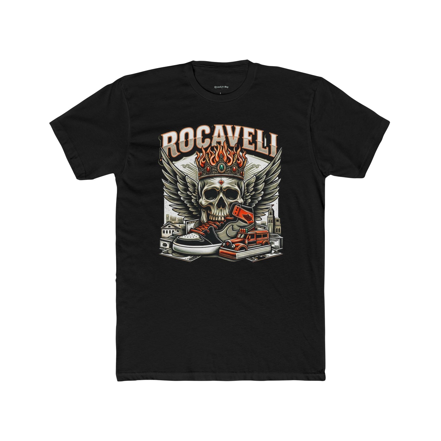 Rocaveli Skull Wings Tee — Vintage Skate & Street Racing Graphic T‑Shirt