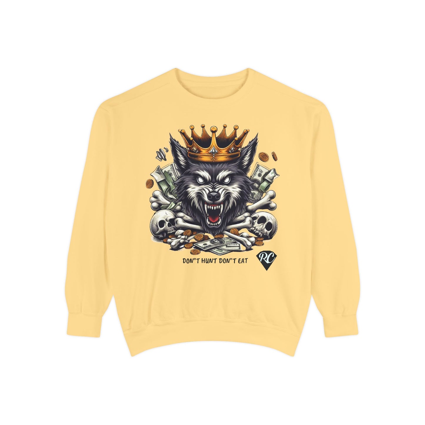 Unisex Garment-Dyed Sweatshirt ROCAVELI WOLF EDITION