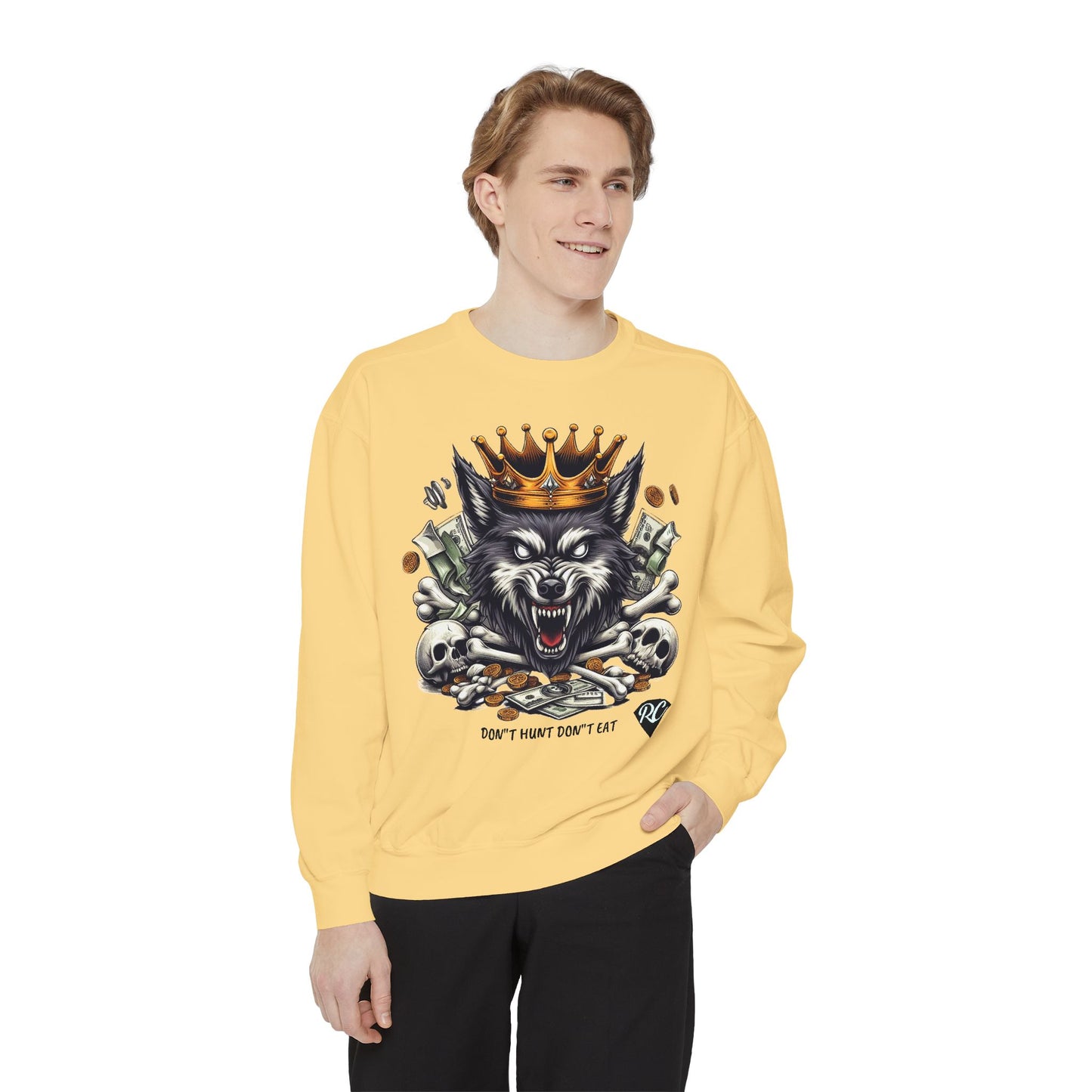 Unisex Garment-Dyed Sweatshirt ROCAVELI WOLF EDITION