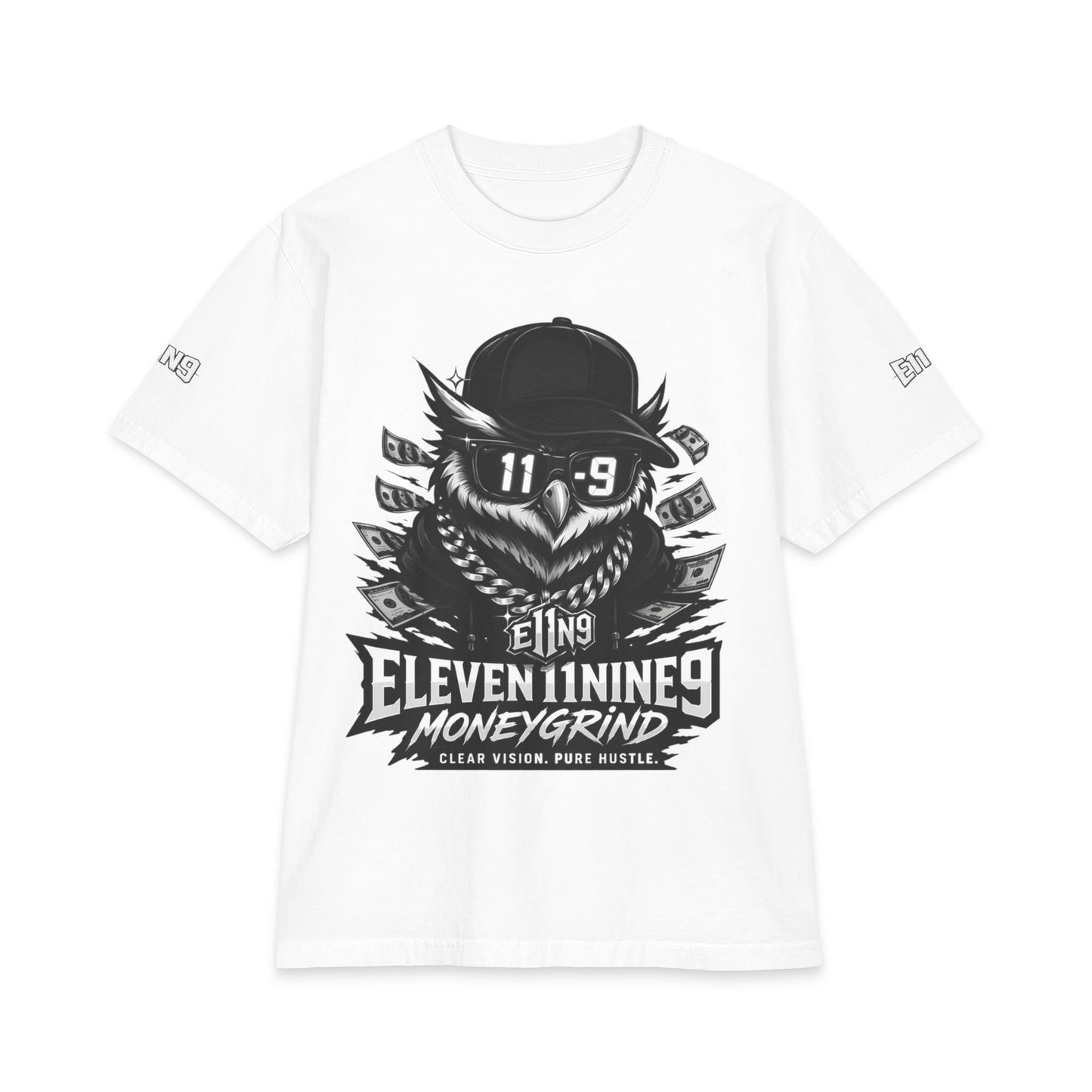 Eleven9 MoneyGrind Owl Graphic T-Shirt - Streetwear Logo Tee