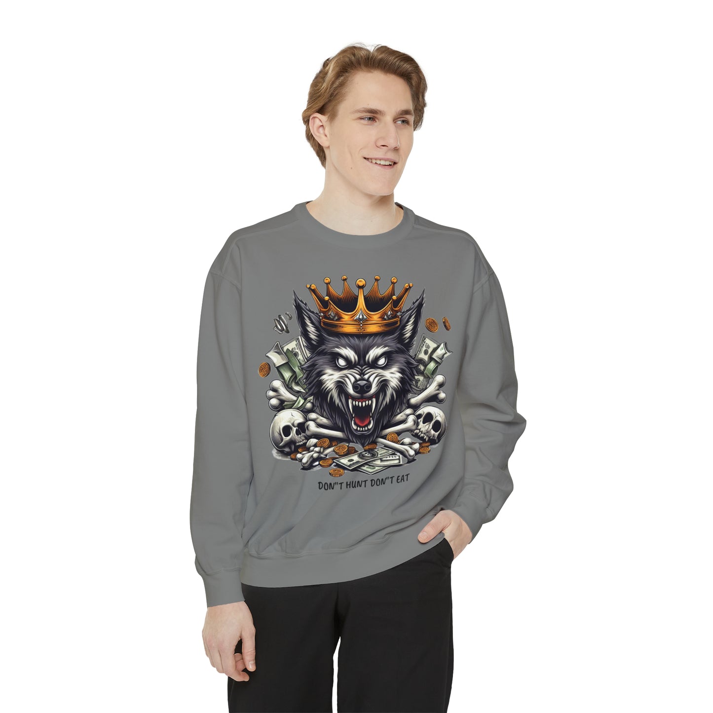 Unisex Garment-Dyed Sweatshirt ROCAVELI WOLF EDITION