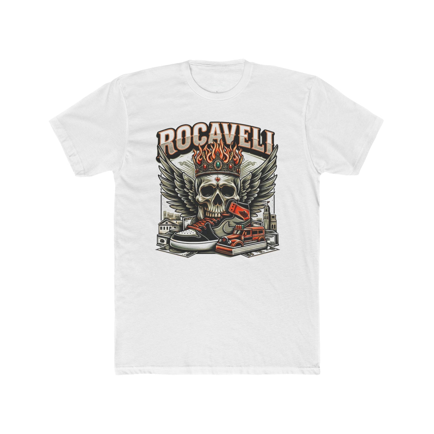 Rocaveli Skull Wings Tee — Vintage Skate & Street Racing Graphic T‑Shirt