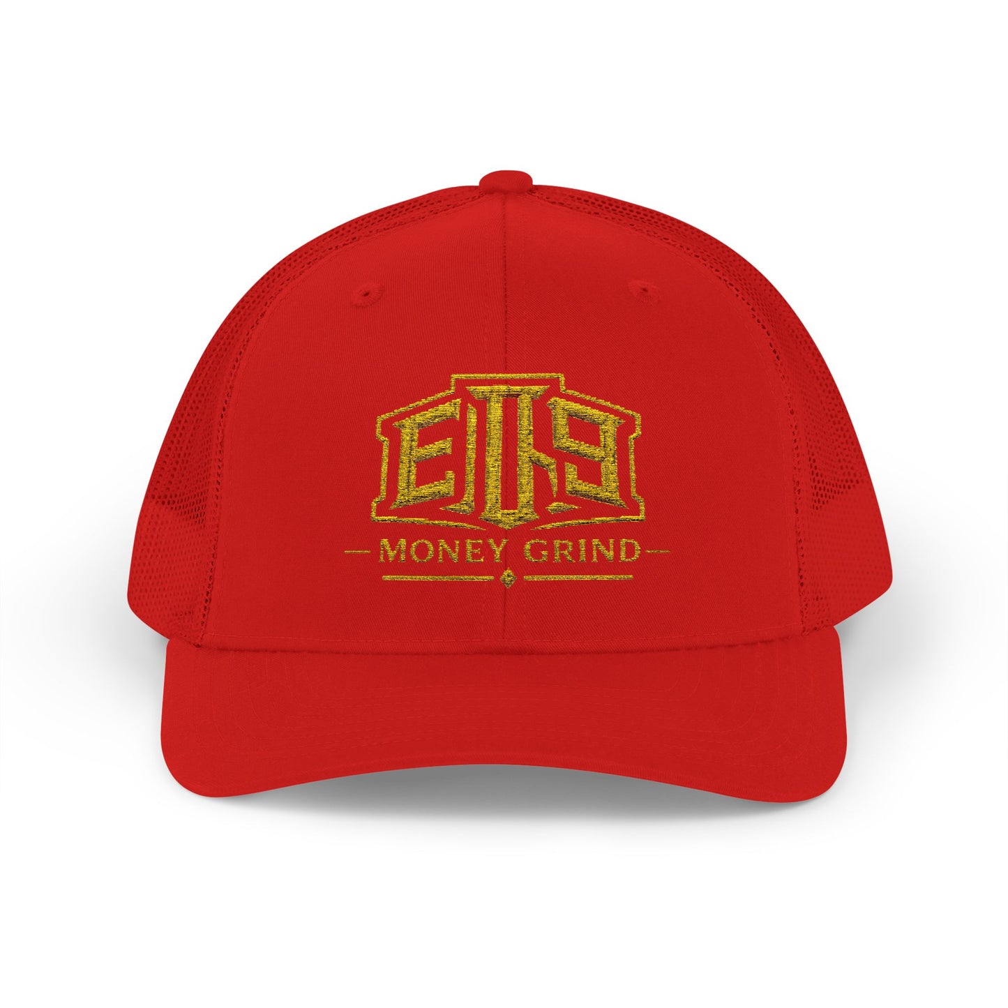 Money Grind Gold Logo Snapback Trucker Cap