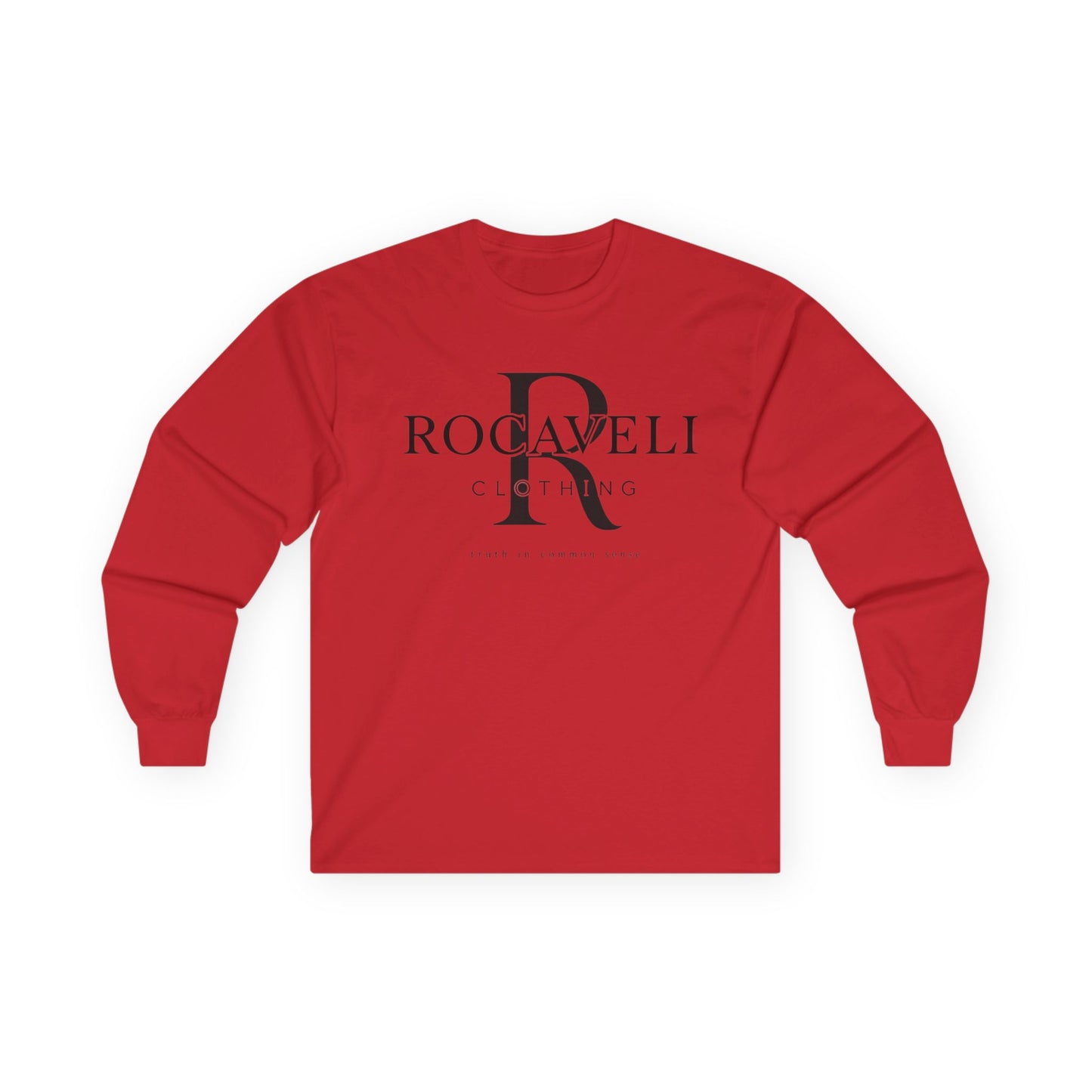 Rocaveli Monogram Long Sleeve Tee — Minimal Luxury Logo Shirt