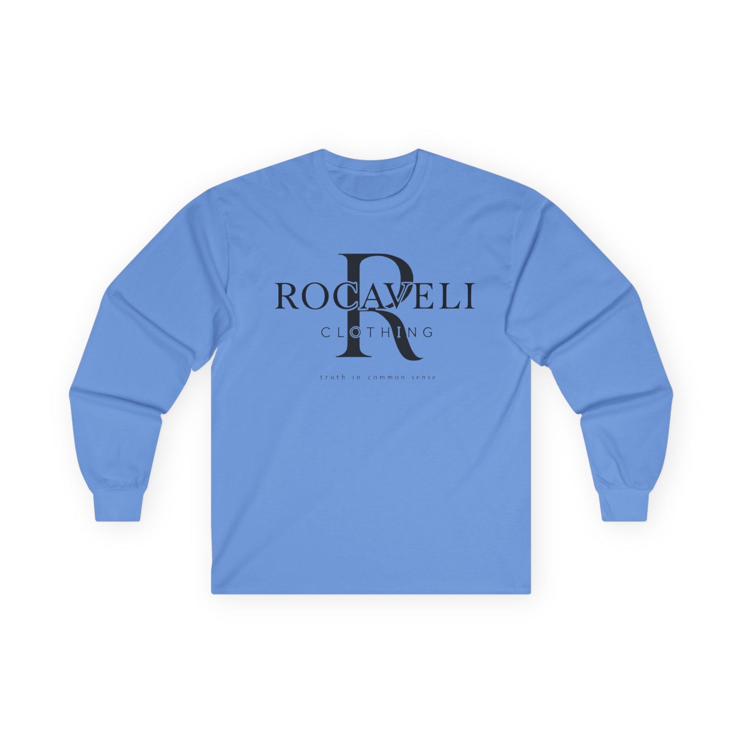 Rocaveli Monogram Long Sleeve Tee — Minimal Luxury Logo Shirt