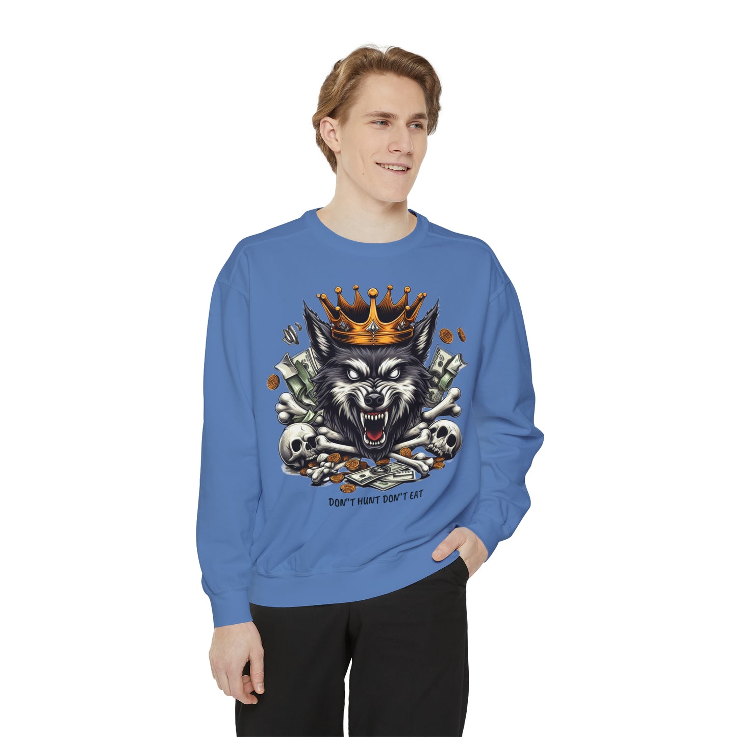 Unisex Garment-Dyed Sweatshirt ROCAVELI WOLF EDITION