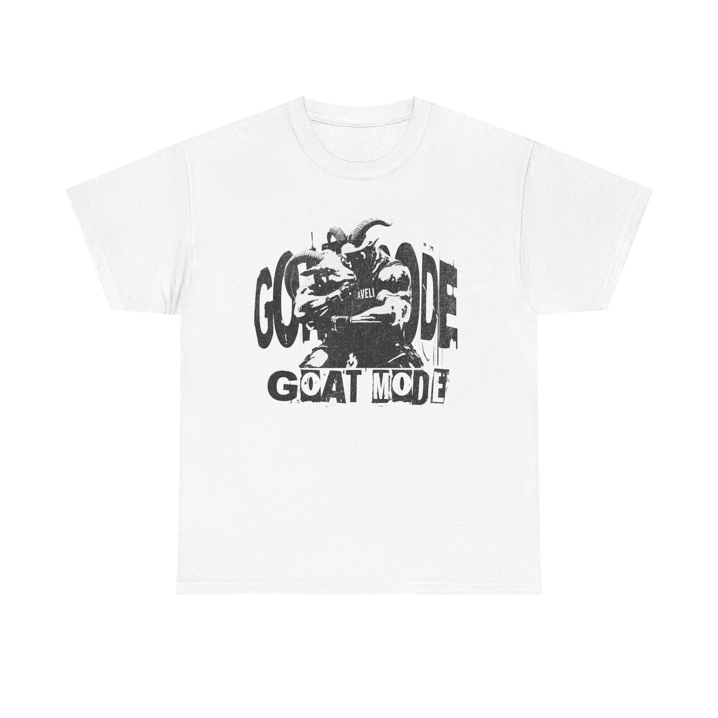 ROCAVELI CLOTHING Goat Mode HEAVY Graphic Tee — Athletic Humor Shirt with 'GOAT MODE' Design