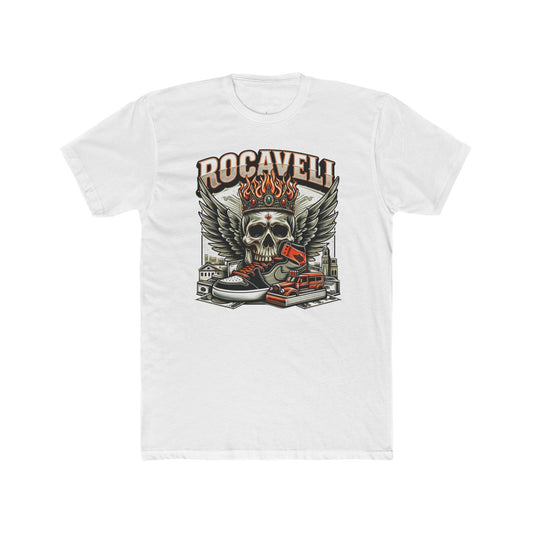 Rock & Ride Skull ROCAVELI Tee — "Rocavell" Graphic T-Shirt for Bikers & Streetwear