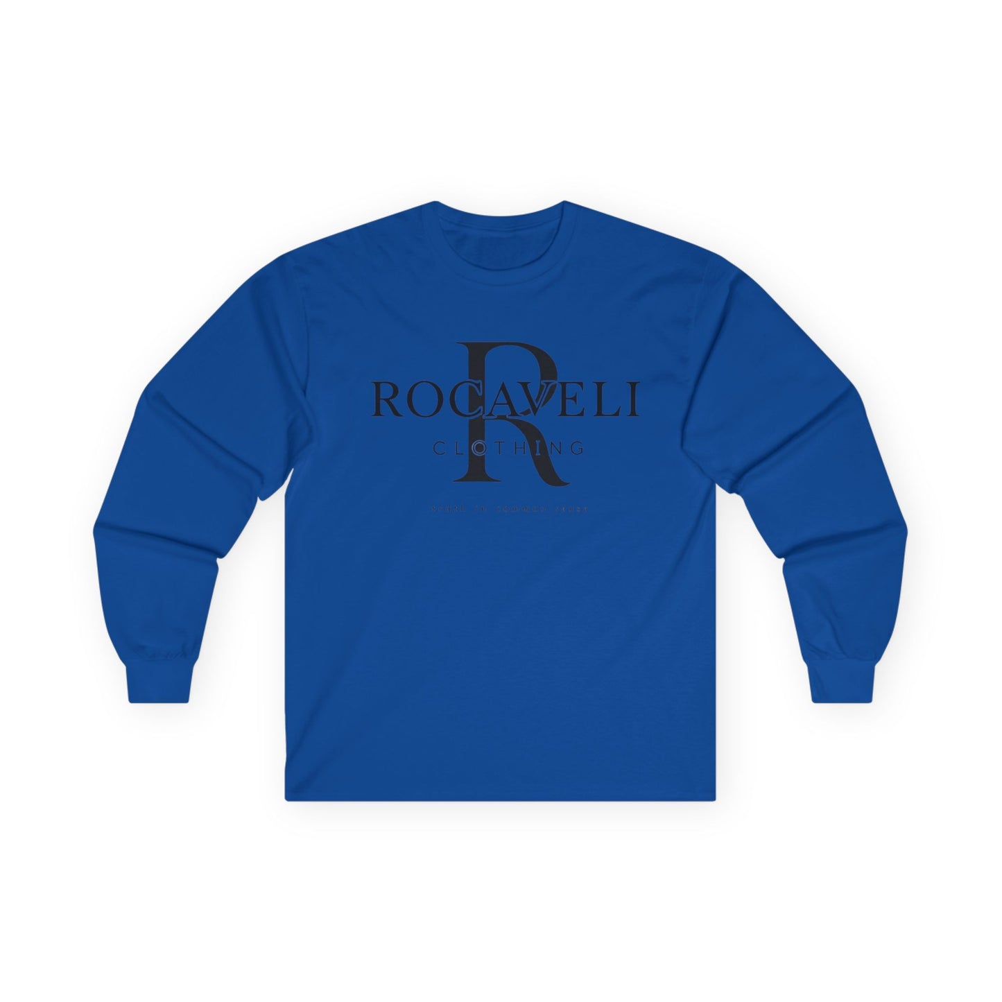 Rocaveli Monogram Long Sleeve Tee — Minimal Luxury Logo Shirt
